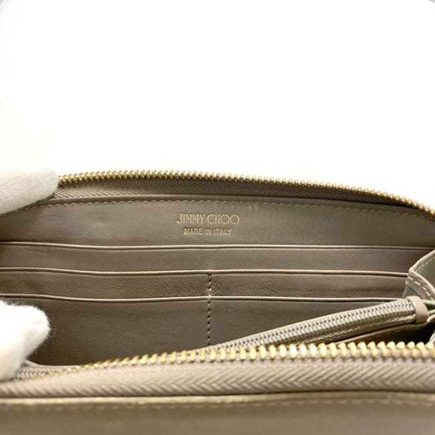 Jimmy Choo Round Long Wallet Ec-22525 Beige Filipa Leather 2Jk4Fz Jimmy Choo Star Studs