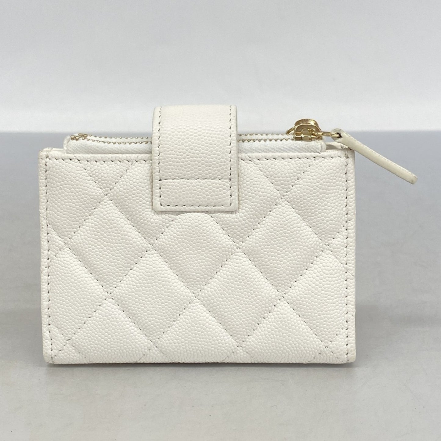 Chanel Wallet/Coin Case Matelasse Caviar Leather White