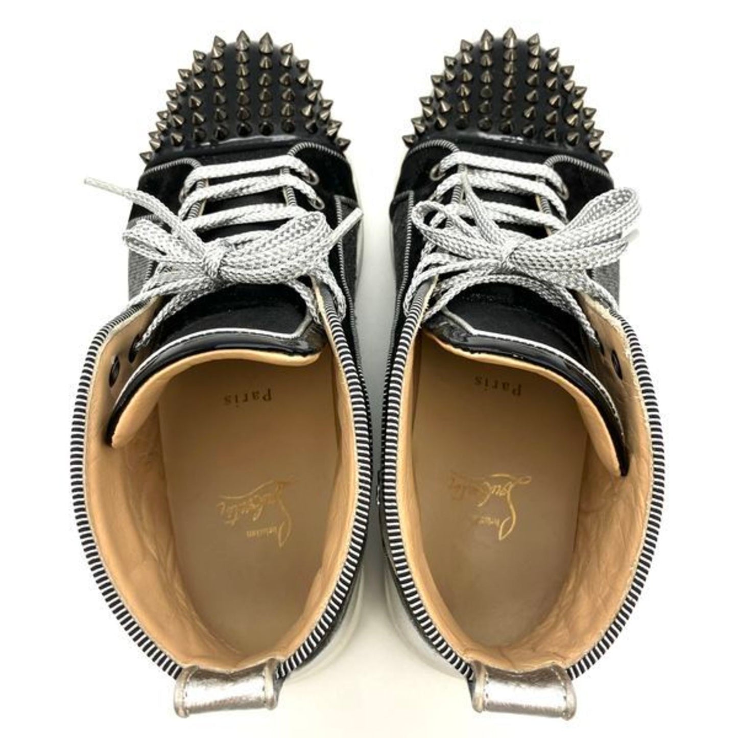 Christian Louboutin Louis Spike High Top Sneakers Black Size 42