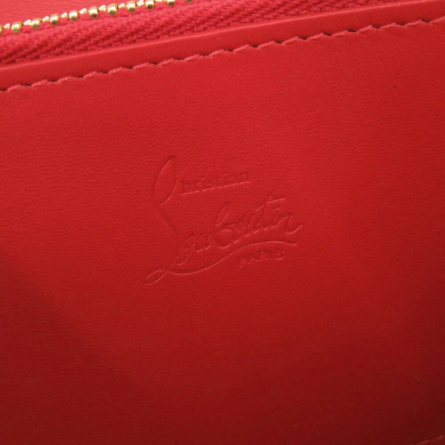 Like New Christian Louboutin Panettone Leather Round Long Wallet In Black And Gold