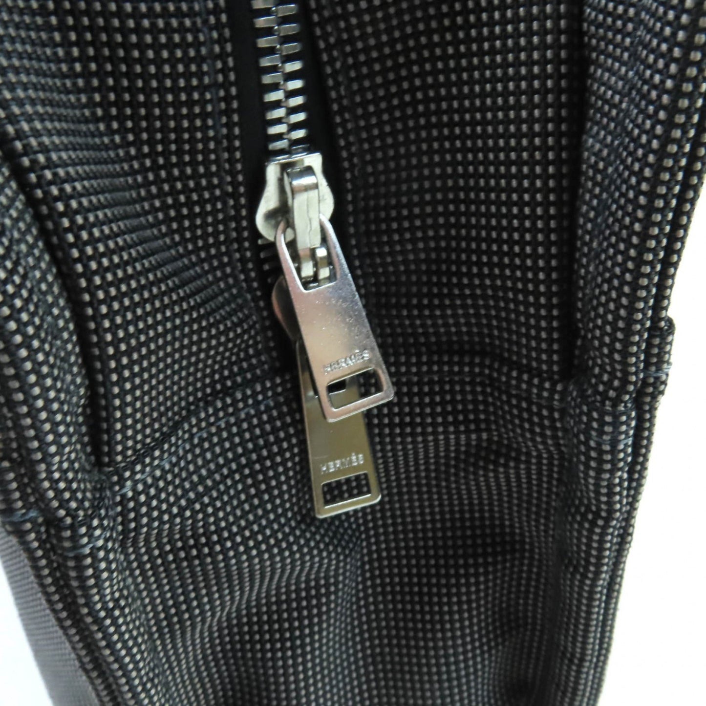 Hermes Air Line Mm Silver Hardware Serie Button Canvas Tote Bag Gray Made In France