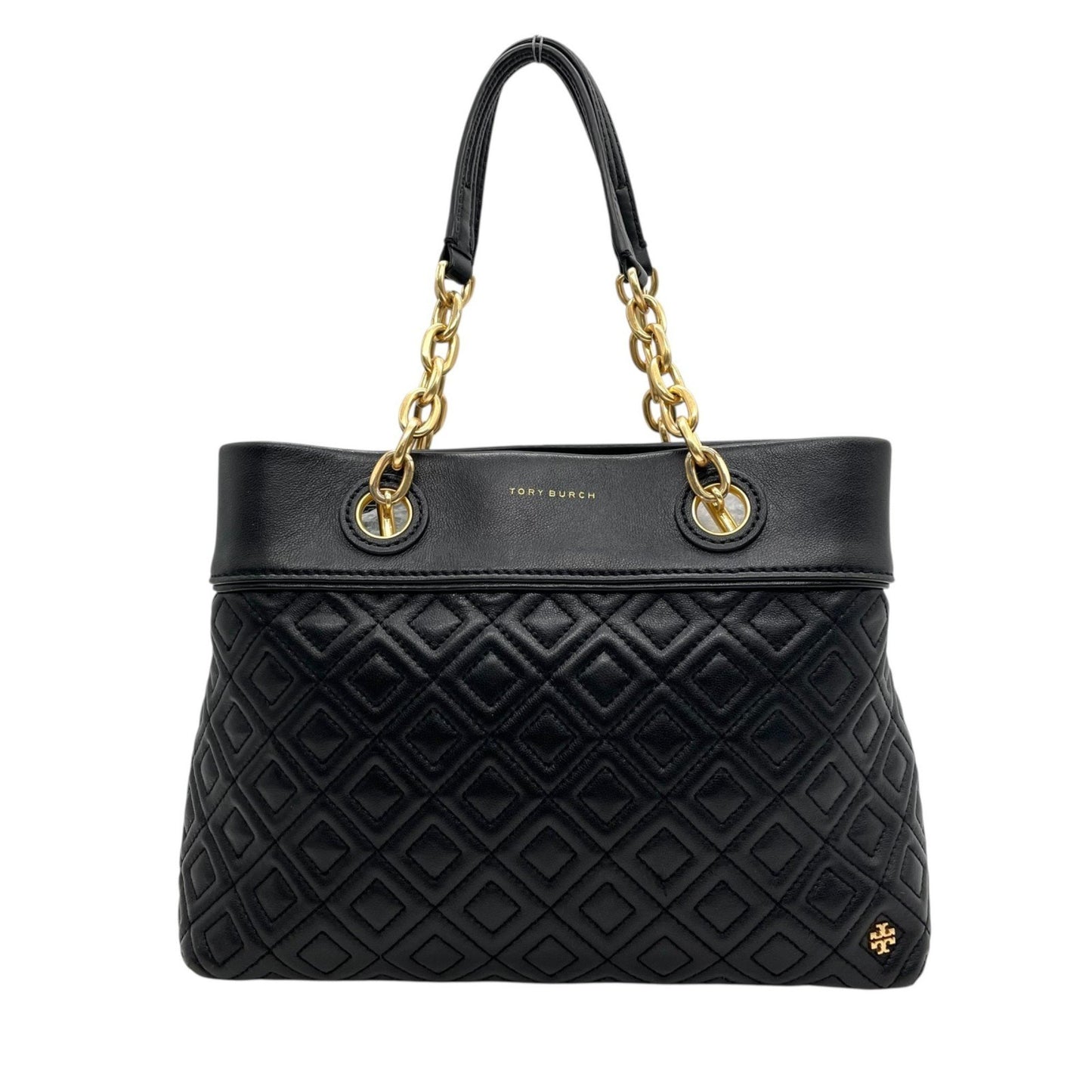 Tory Burch Fleming 2-Way Handbag/Shoulder Bag In Black With Gold Hardware