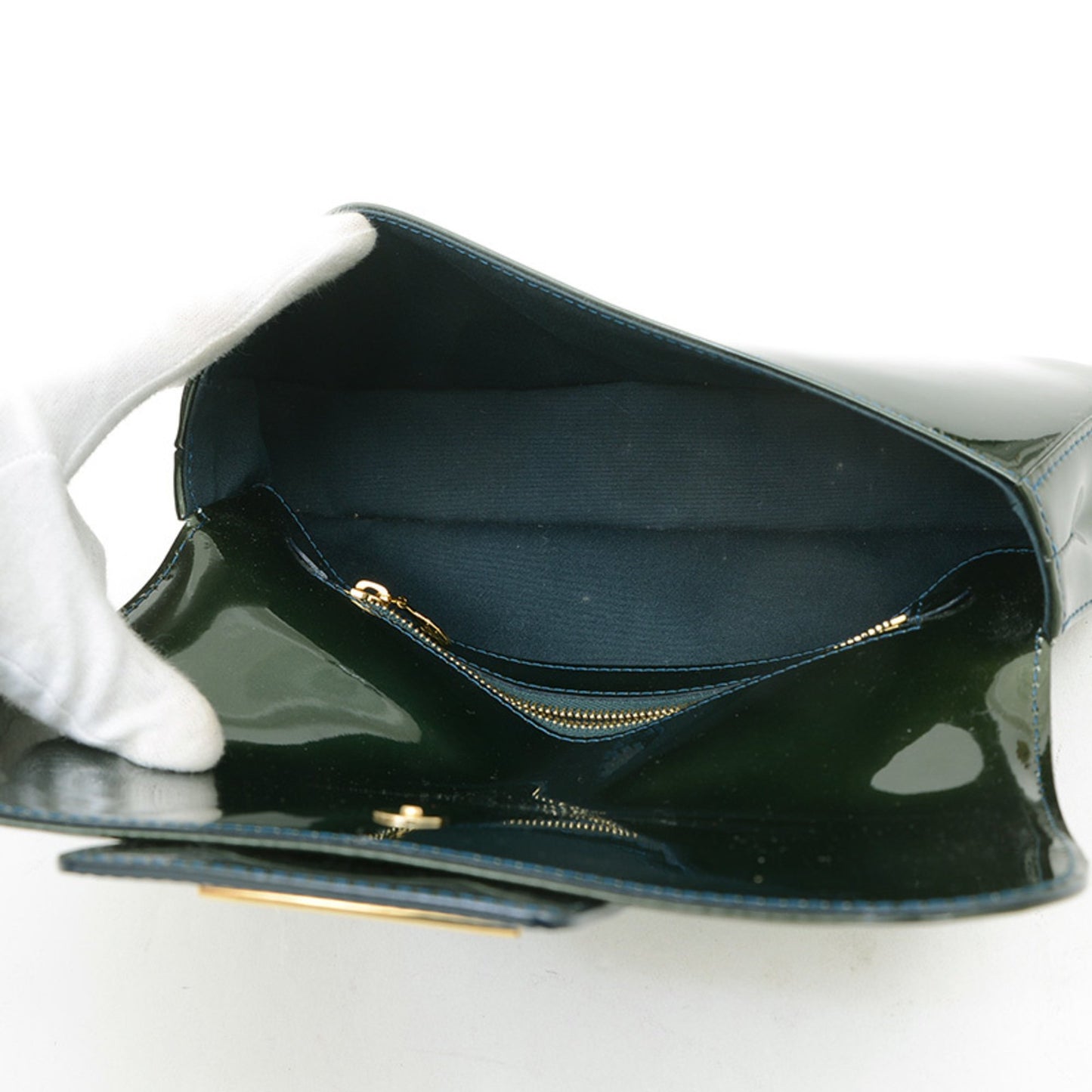 Louis Vuitton Vernis Pochette Soby Clutch Bag Blue Infini M93488 Bp