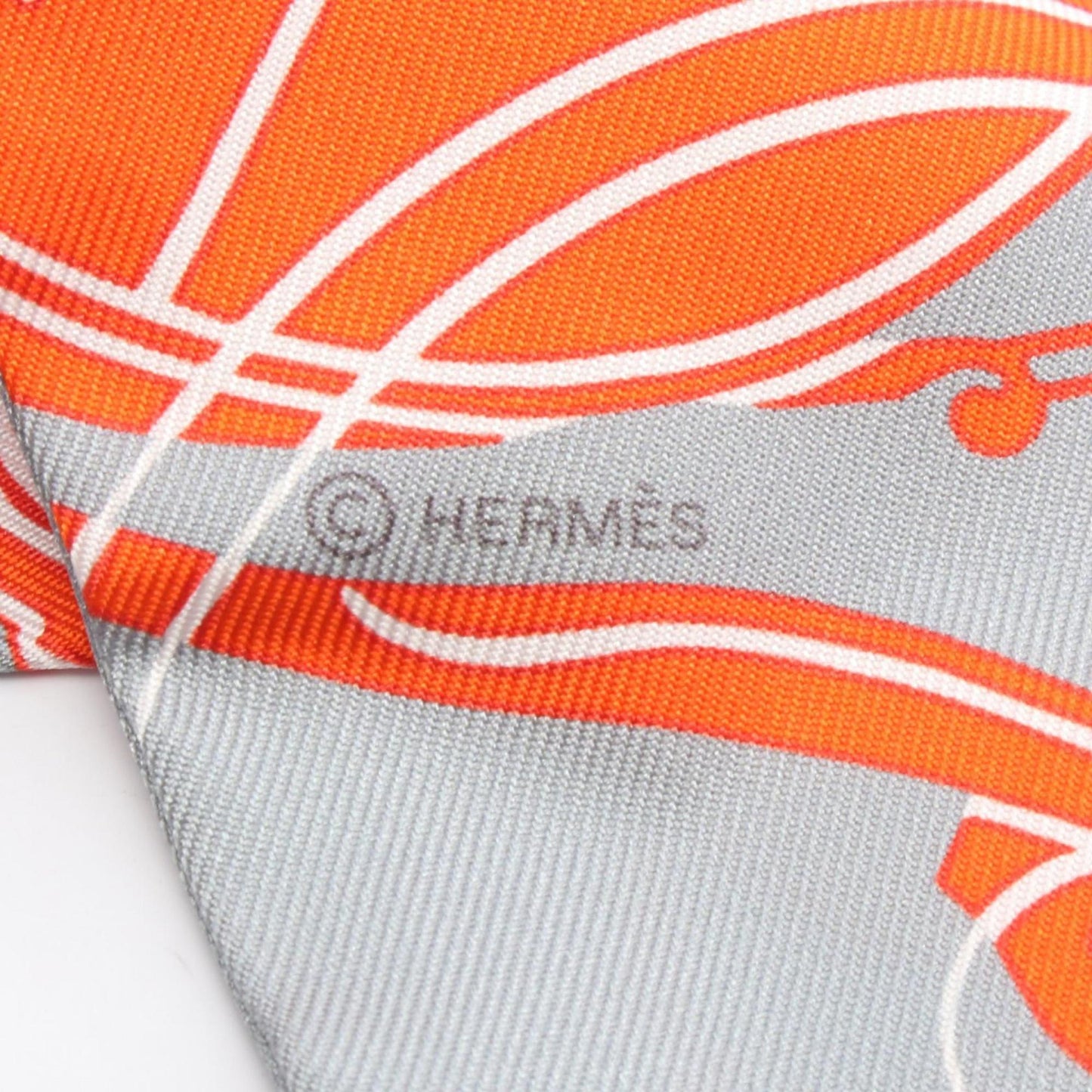 Hermes Herms Twilly Ex-Libris Forever Silk Scarf For Women In Orange