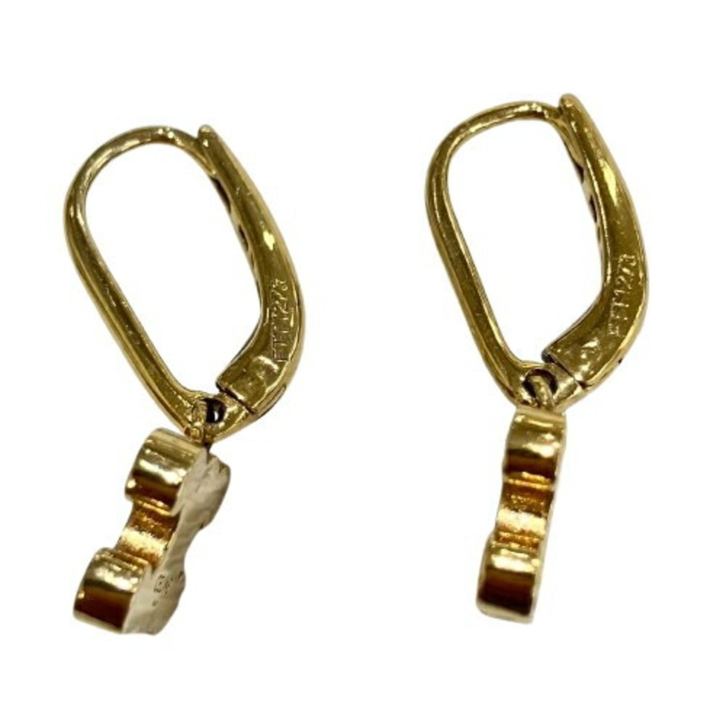 Celine Triomphe Rhinestone Earrings In Gold Color