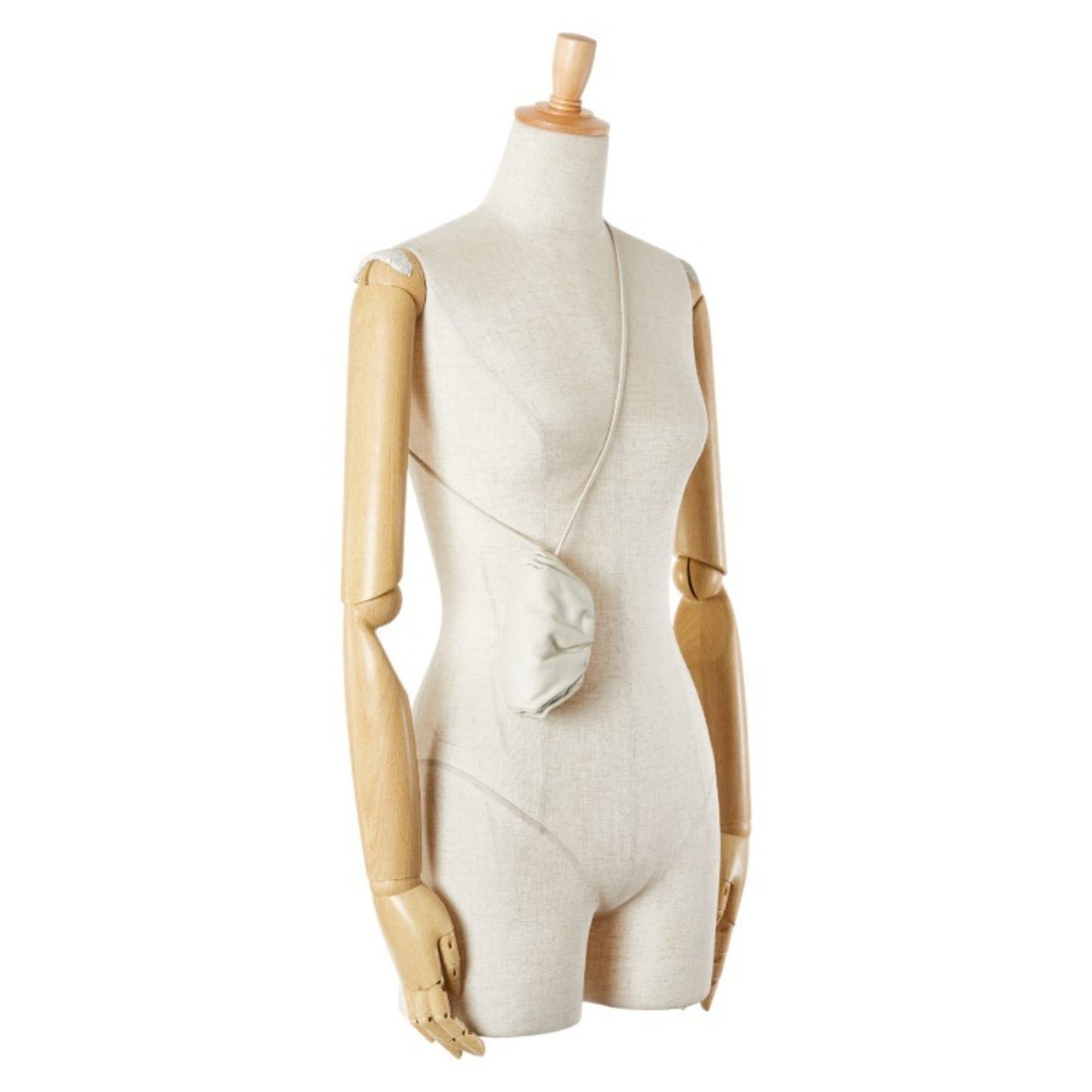 Bottega Veneta Mini The Pouch Shoulder Bag In Ivory Leather