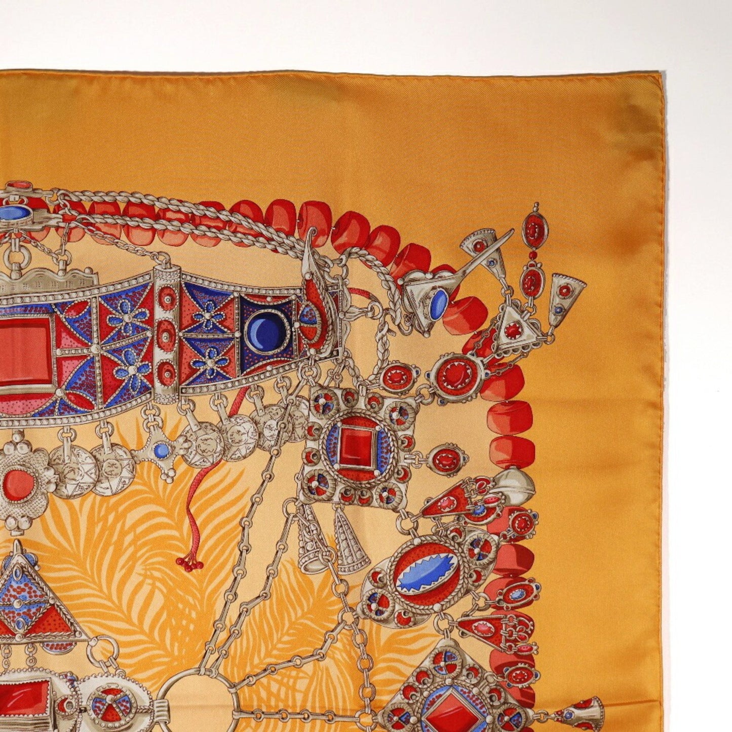 Hermes Hermes Carre 90 Scarf Terres Precieuses Silk Orange