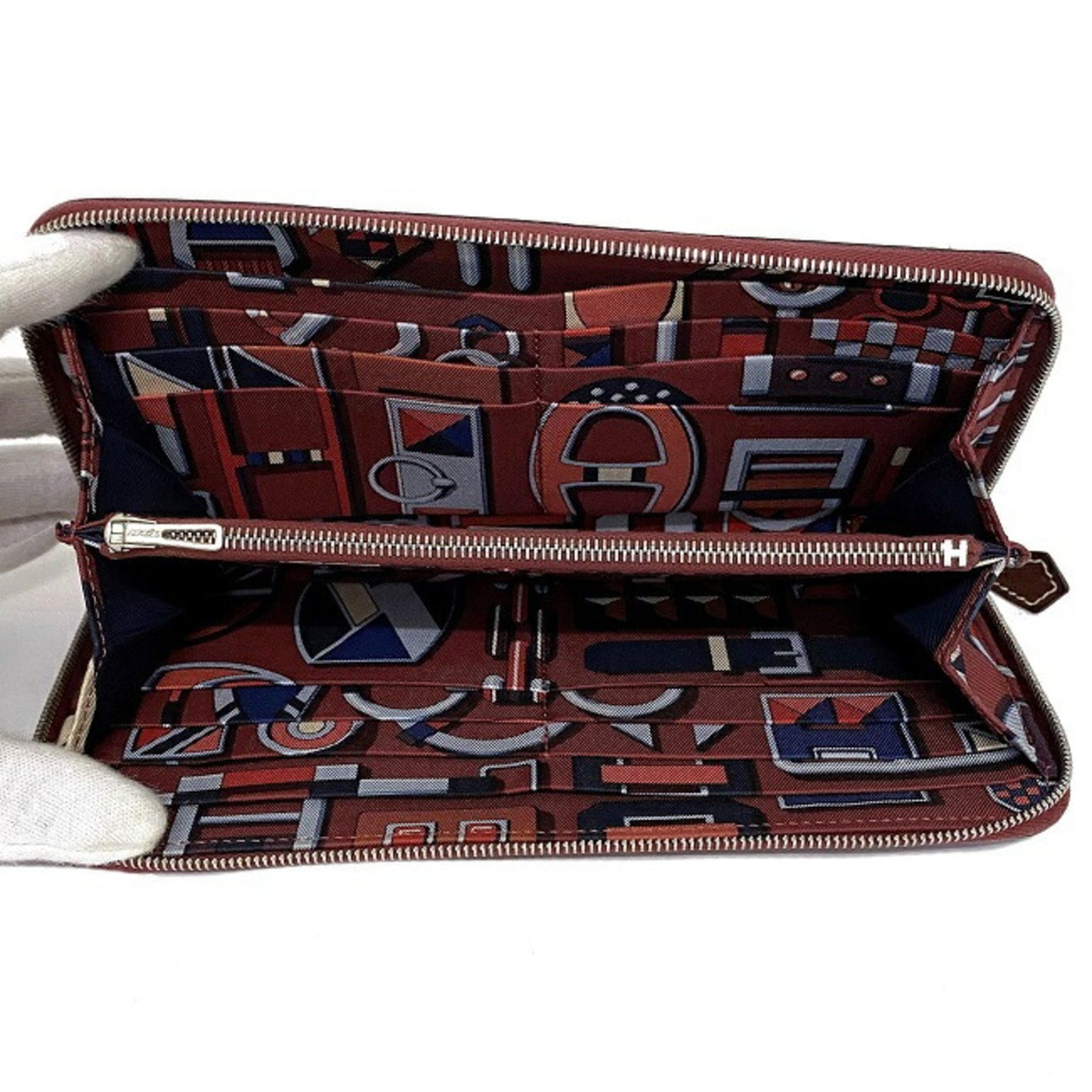 Hermes Long Wallet Azap Bordeaux Rouge Glenat Silk In Leather Epson Hermes Round