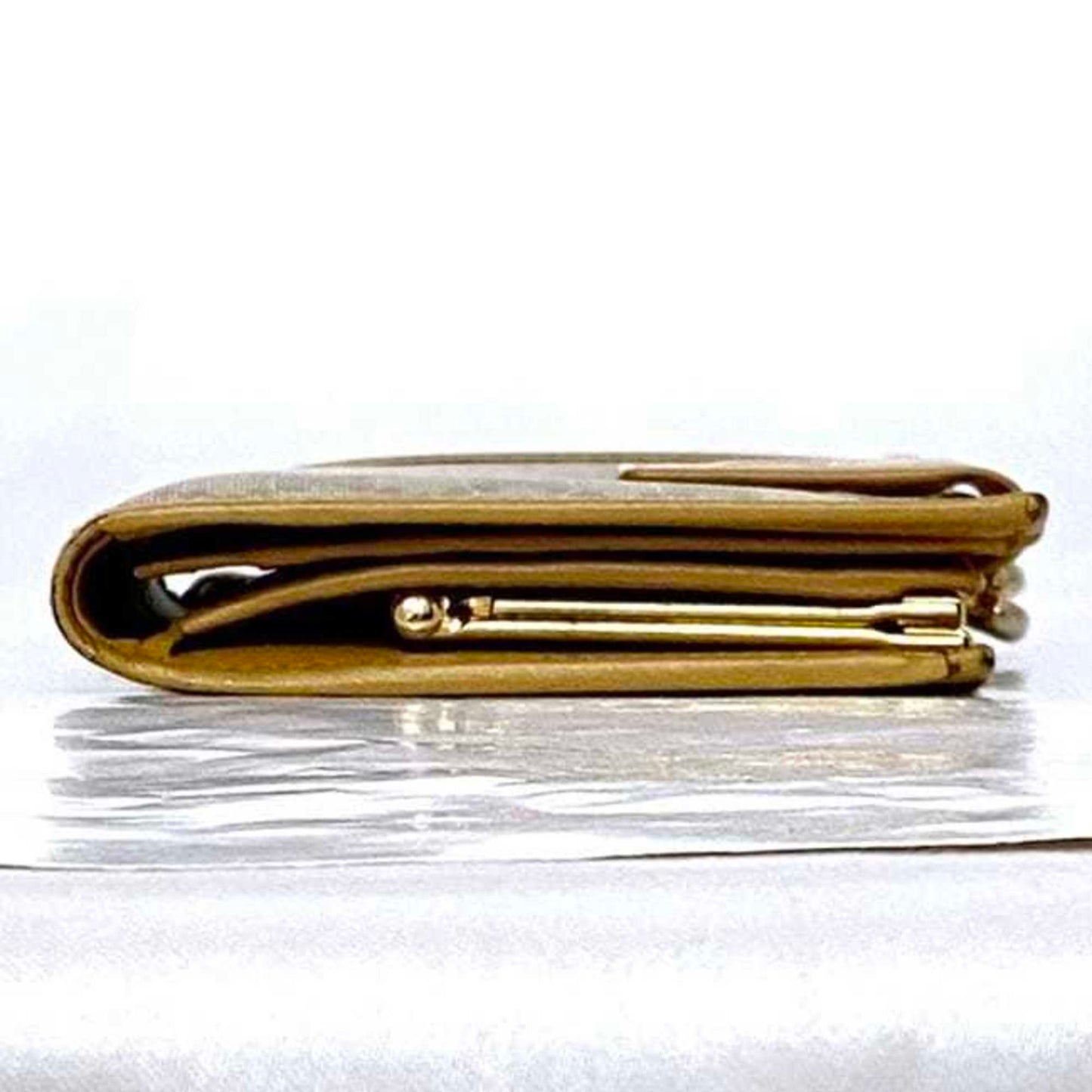 Celine Bi-Fold Wallet Ec-22515 Beige Yellow Macadam Pvc Leather M13 Celine Folding