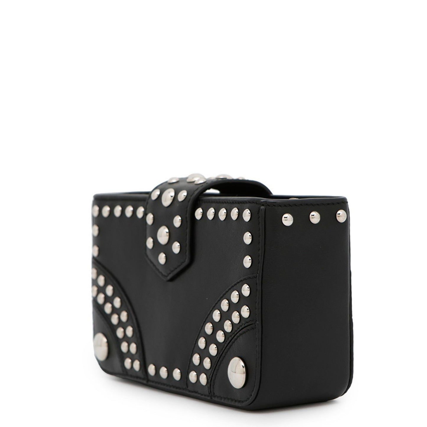 Prada Studded Leather Pouch Bag 1N1843 Prada Black