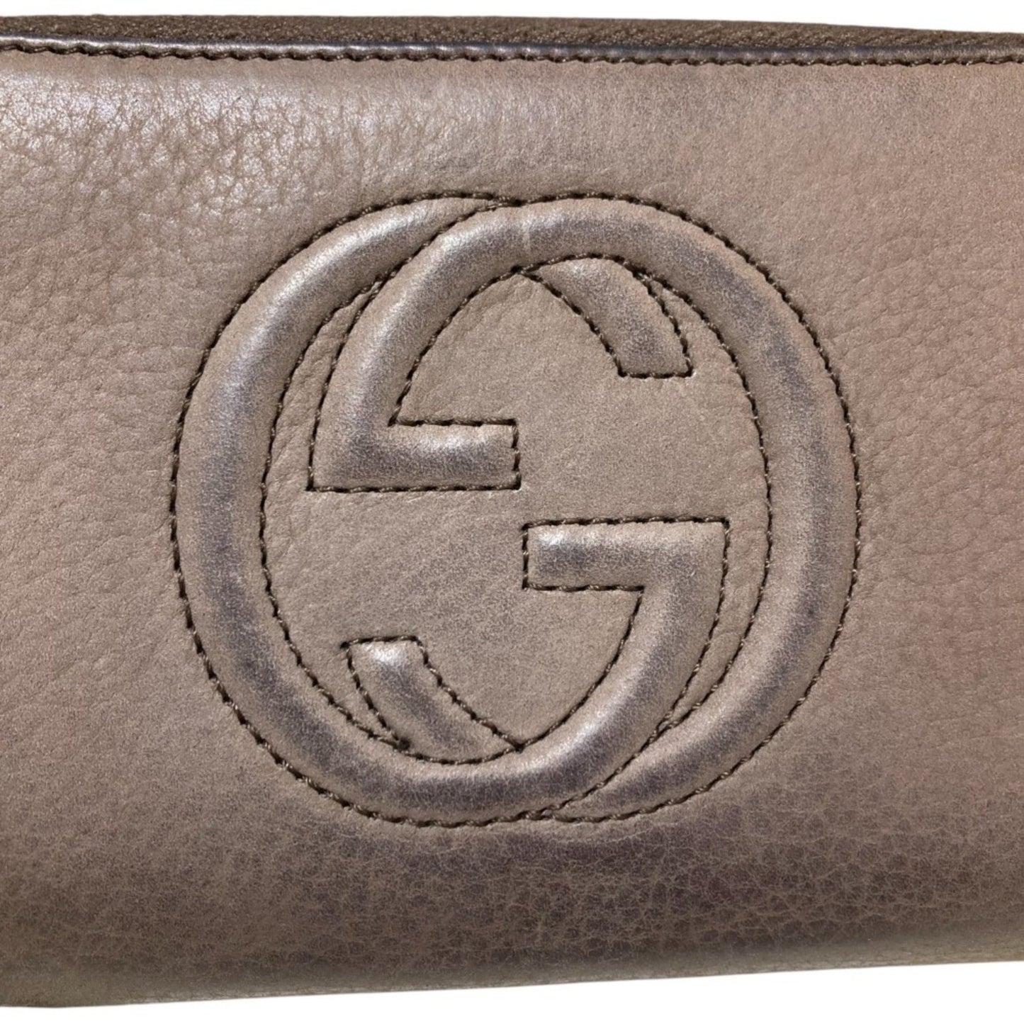Gucci Soho Interlocking G Leather Long Wallet 308004 Greige
