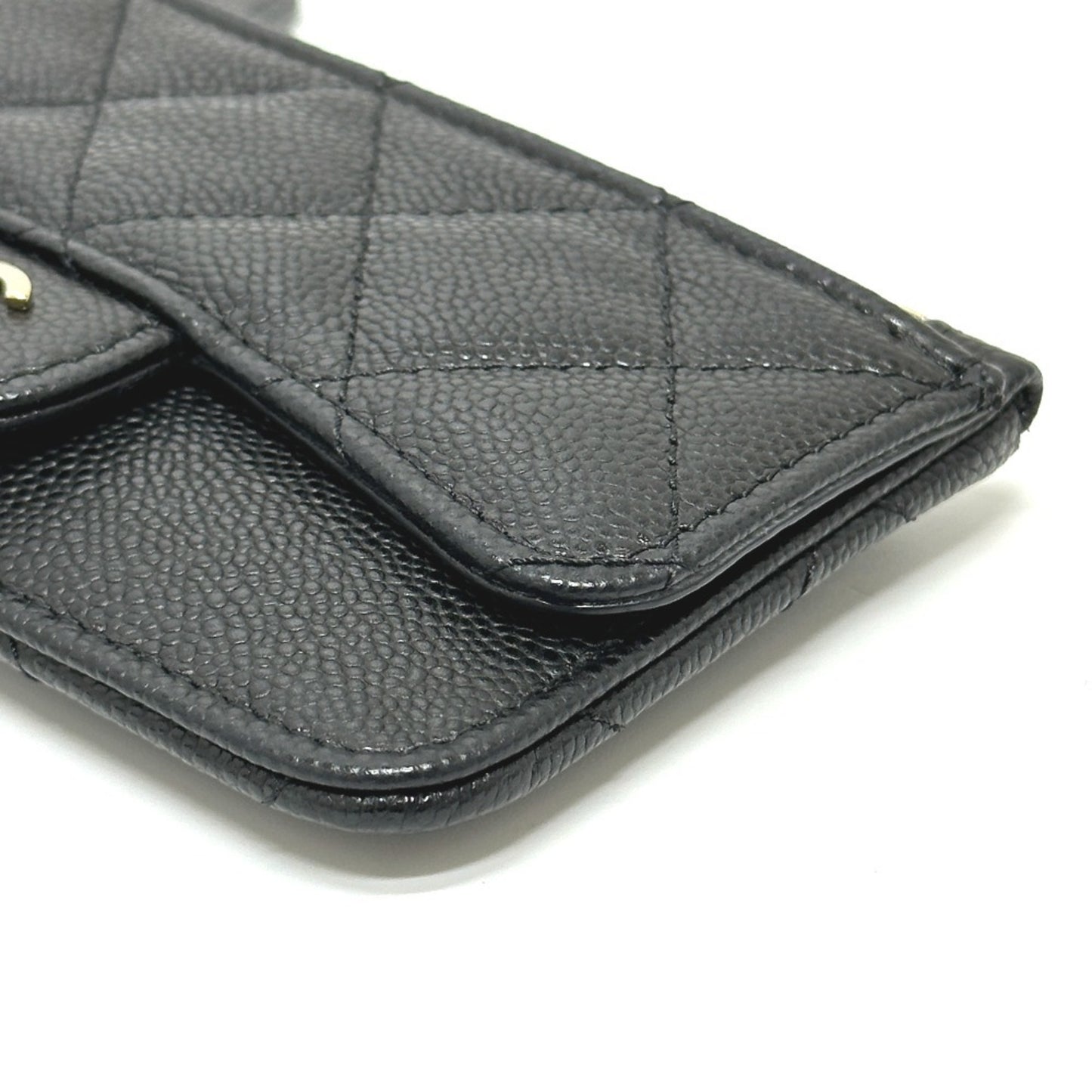 Chanel Ap2570 Coco Mark Matelasse Classic Zip Business Card Holder/Card Case Wallet/Coin Caviar Skin