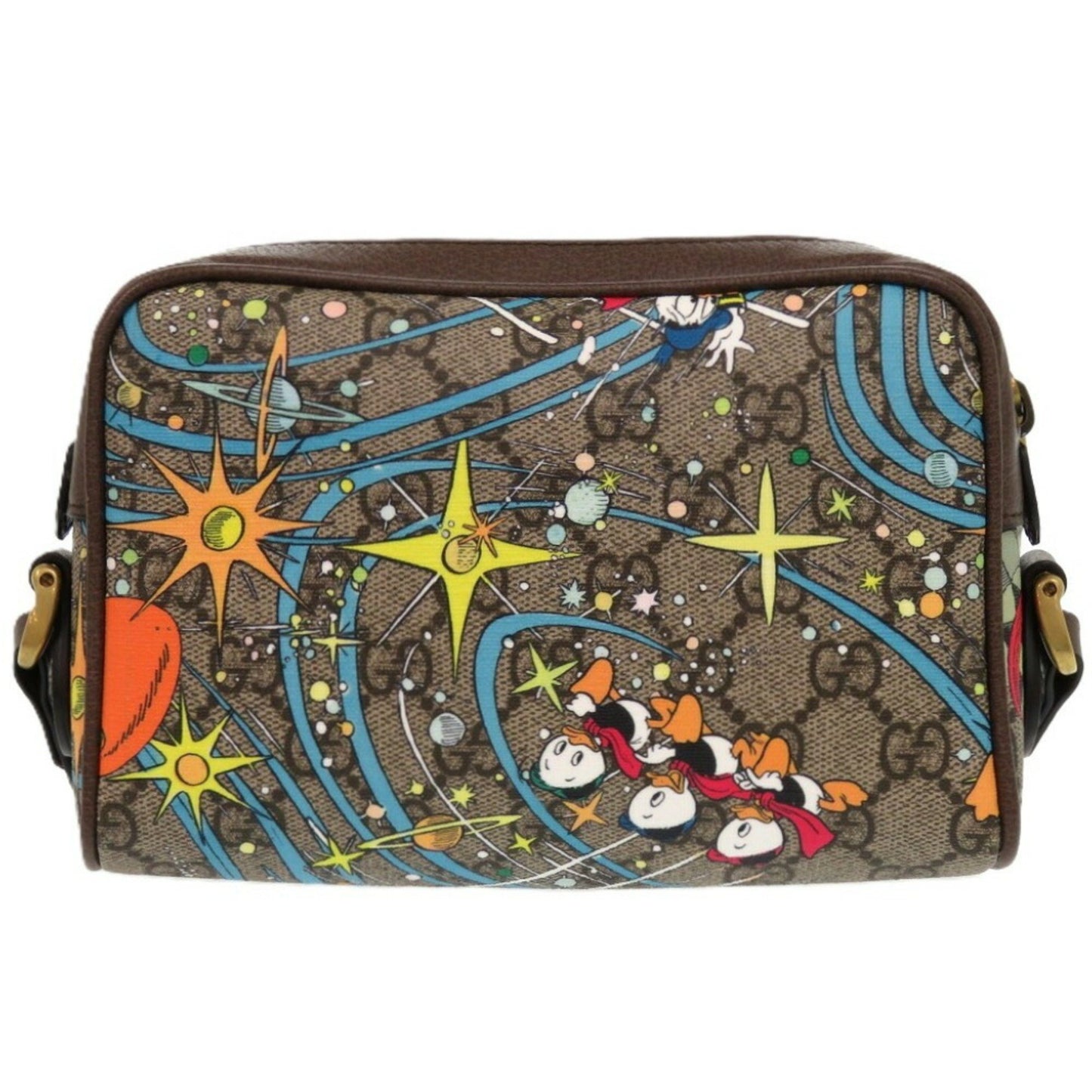 Like New Gucci X Disney Donald 648124 Gg Supreme Pvc Leather Brown Shoulder Bag 1307Gucci