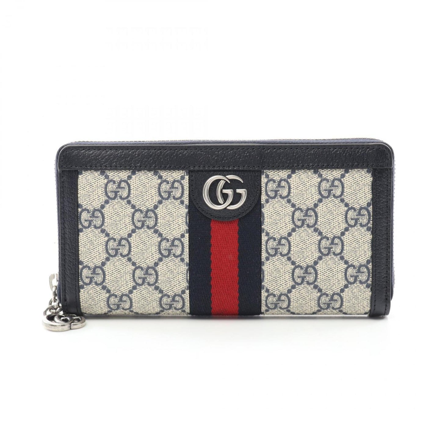 Gucci Ophidia Gg Supreme Sherry Line Round Long Wallet Coated Canvas Leather