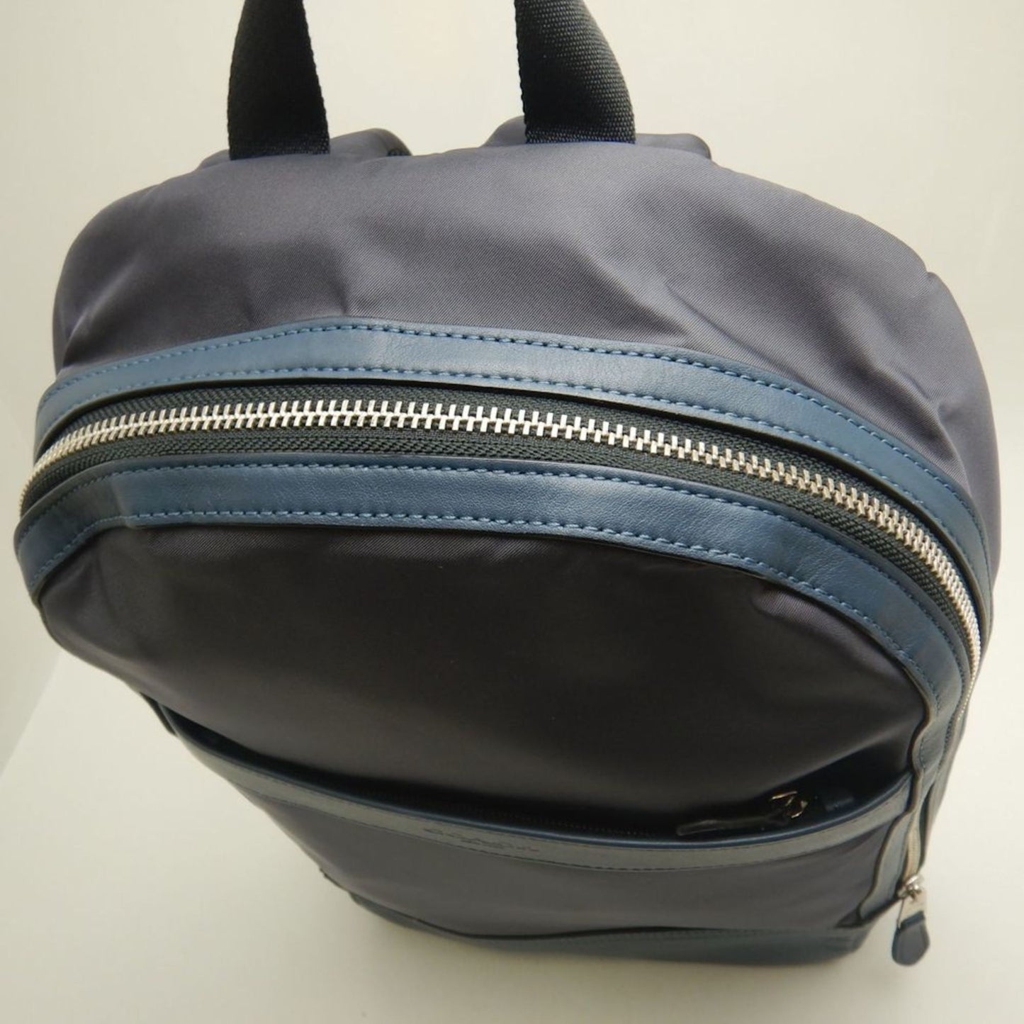 Coach F22371 Backpack Nylon X Leather Blue Grey Outlet 252863