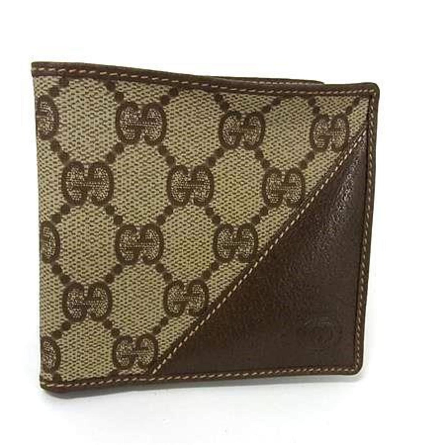 Gucci Gg Supreme Bifold Wallet 034 662 6399 Brown Leather
