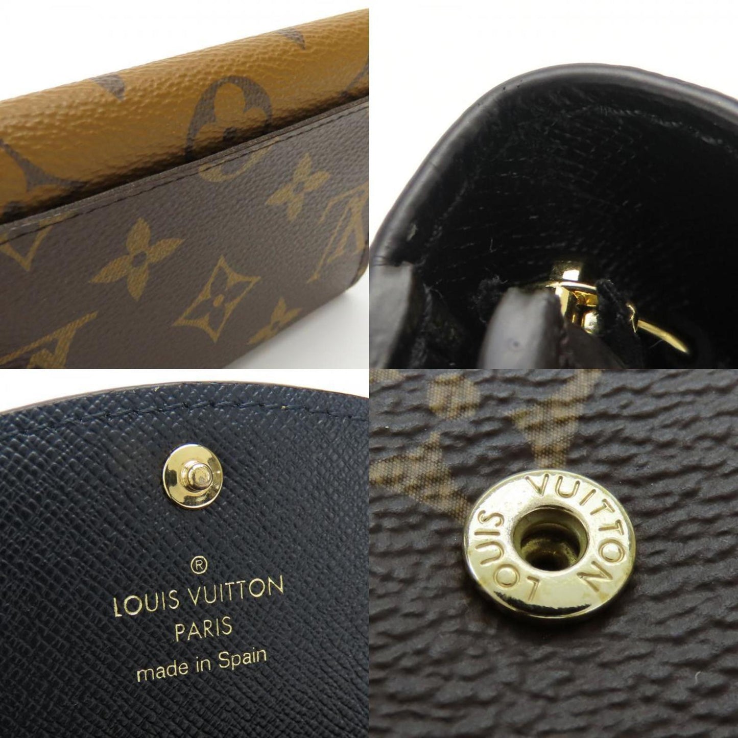 Louis Vuitton Bi-Fold Wallet Portefeuille Rosalie M82333 Monogram Reverse Brown Compact Accessory