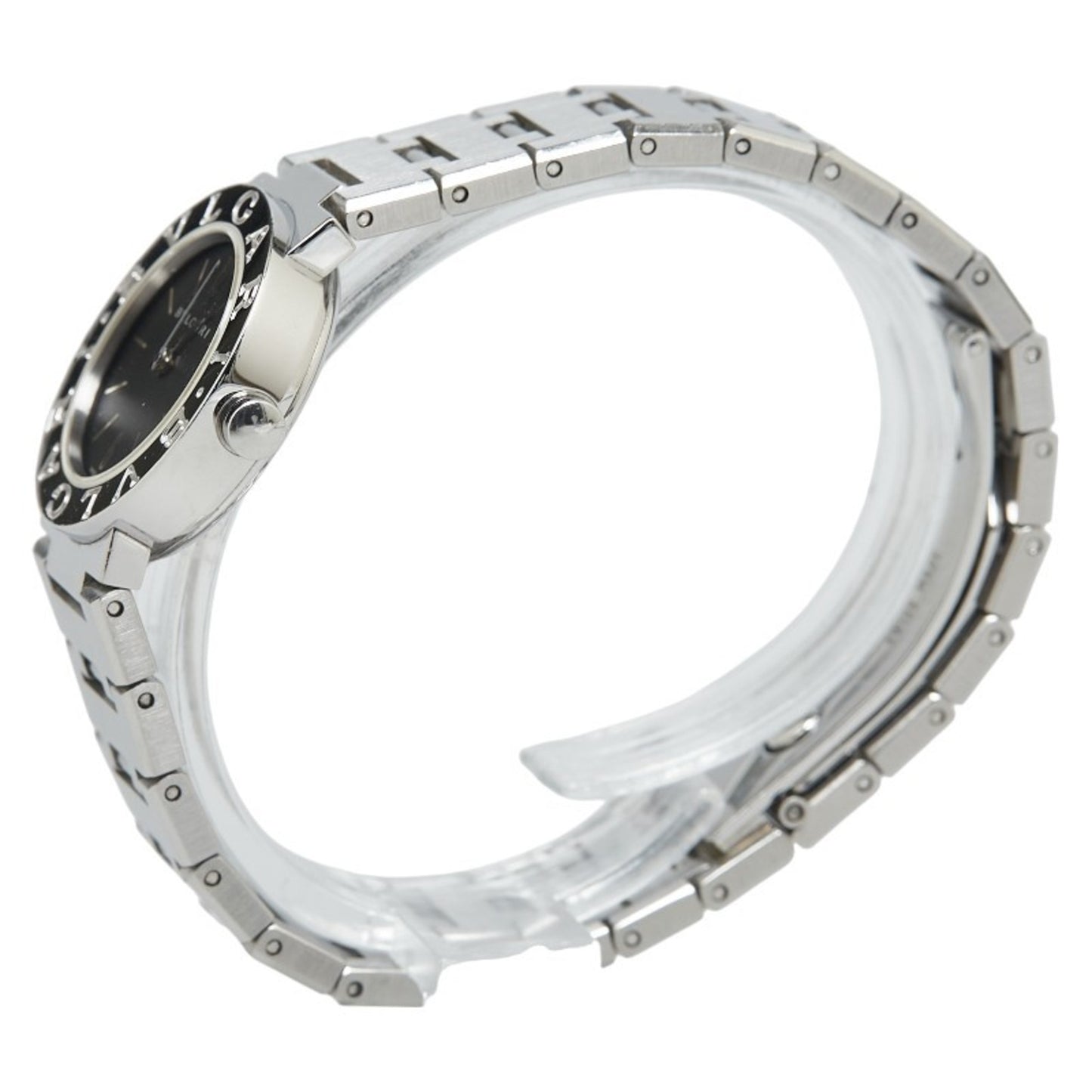 Bvlgari Watch Bb23Ss Quartz Black Dial Stainless Steel