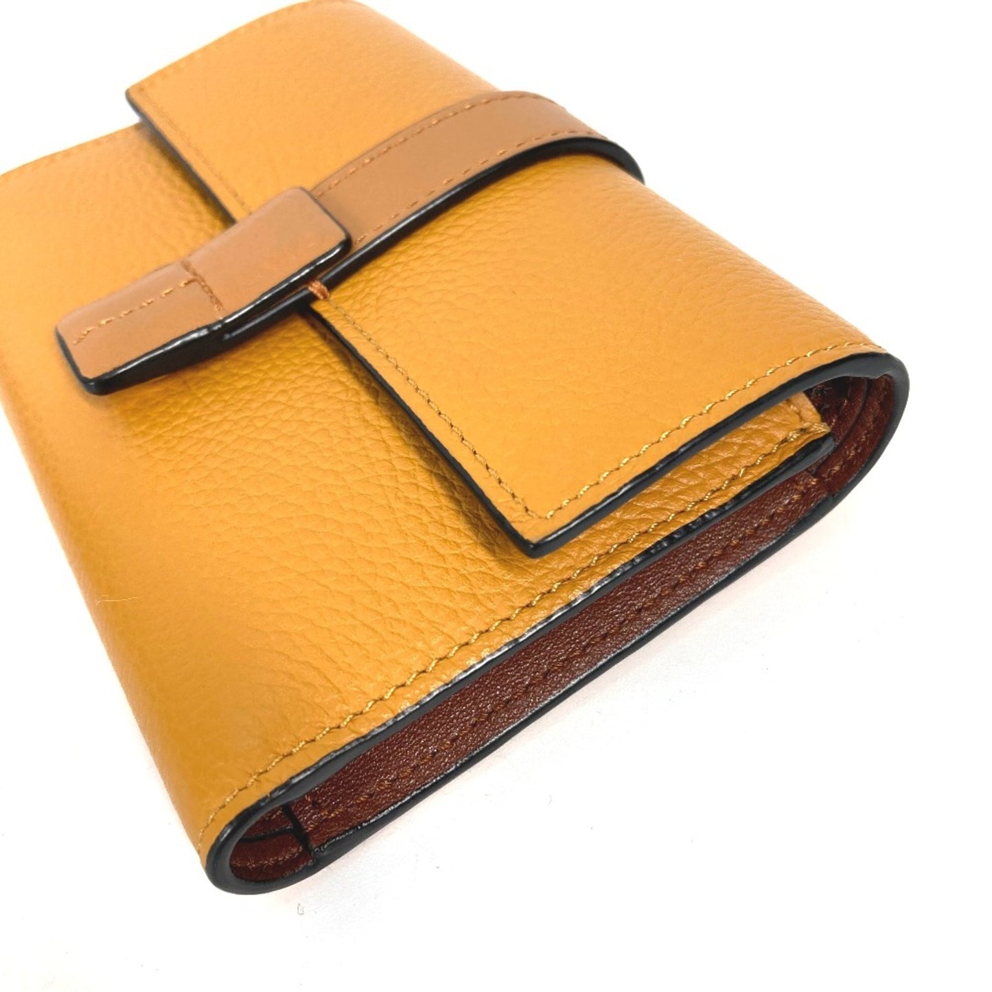 Loewe Compact Wallet Trifold Wallet Yellow Brown