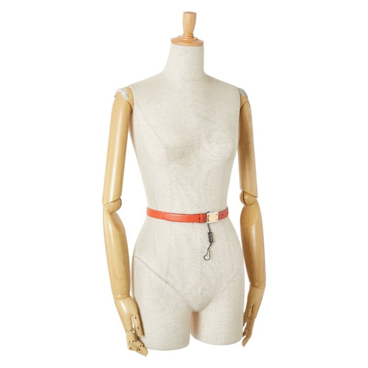 Dolce & Gabbana Logo Plate Belt 75.30 Be0795 Orange Leather