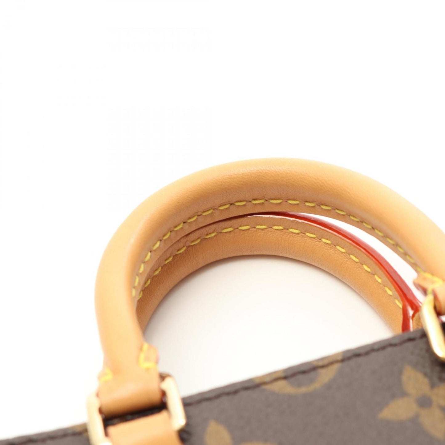 Louis Vuitton Petite Sac Plat Handbag Coated Canvas Leather Monogram