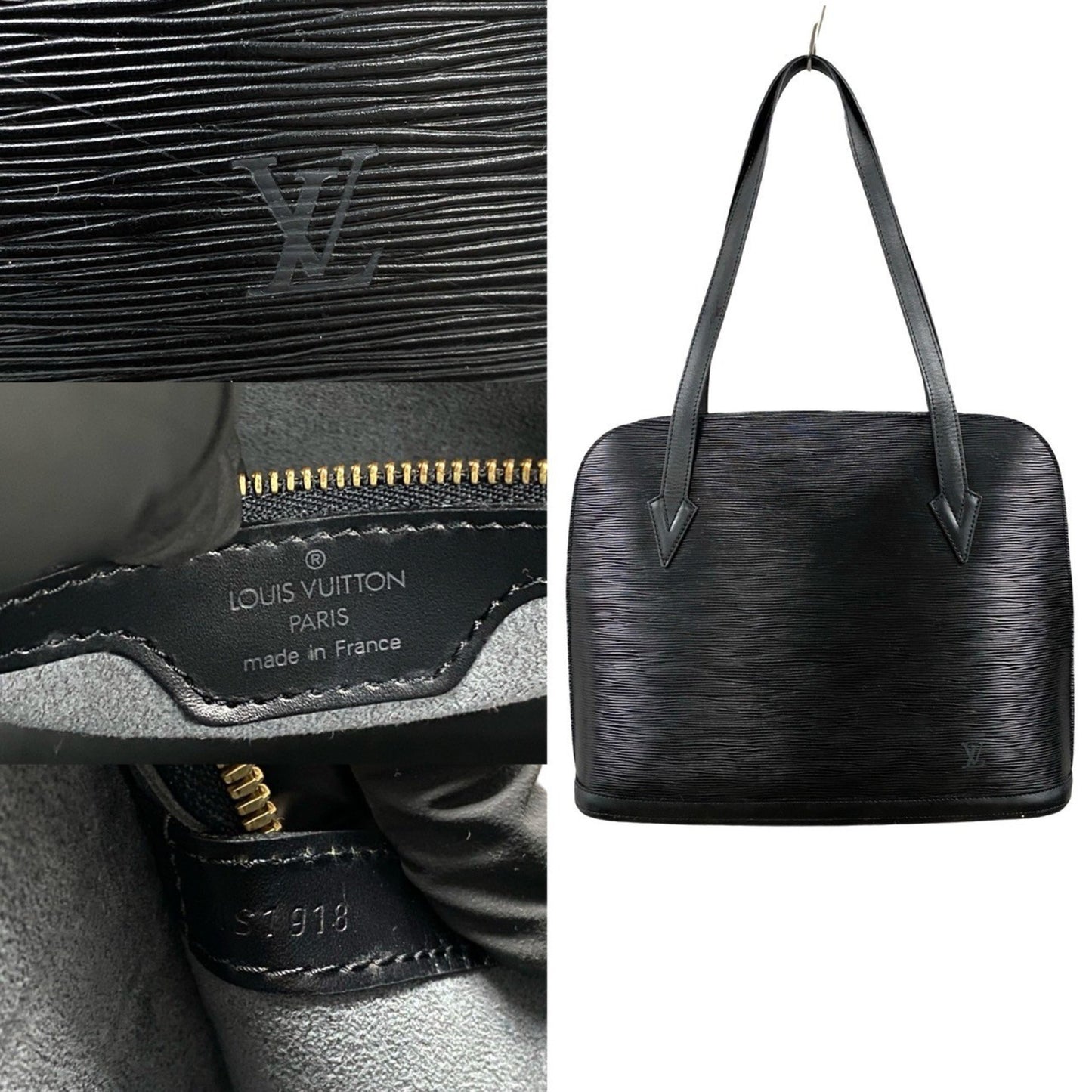 Louis Vuitton Epi Leather Lussac Tote Bag/Handbag In Black/Noir