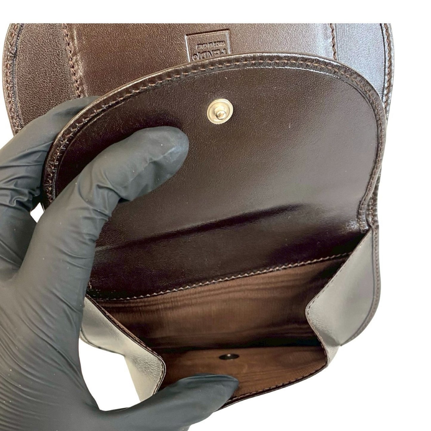 Unused Fendi Zucca Ff Pattern Canvas And Leather Bifold Wallet With Card Case