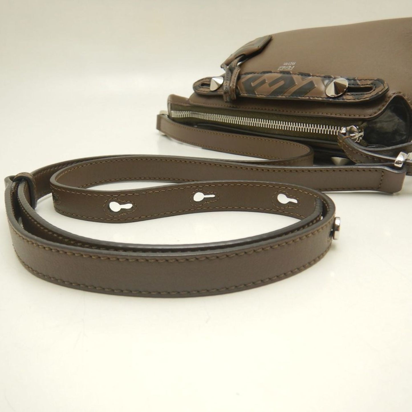 Fendi By The Way Mini Zucca 8Bl145 A6C0 Shoulder Bag In Brown Leather