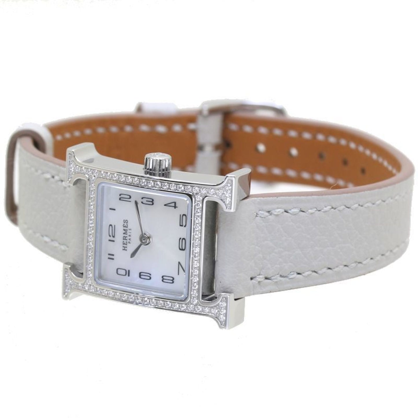 Hermes H Watch Mini Bezel Diamond Hh1.131.286