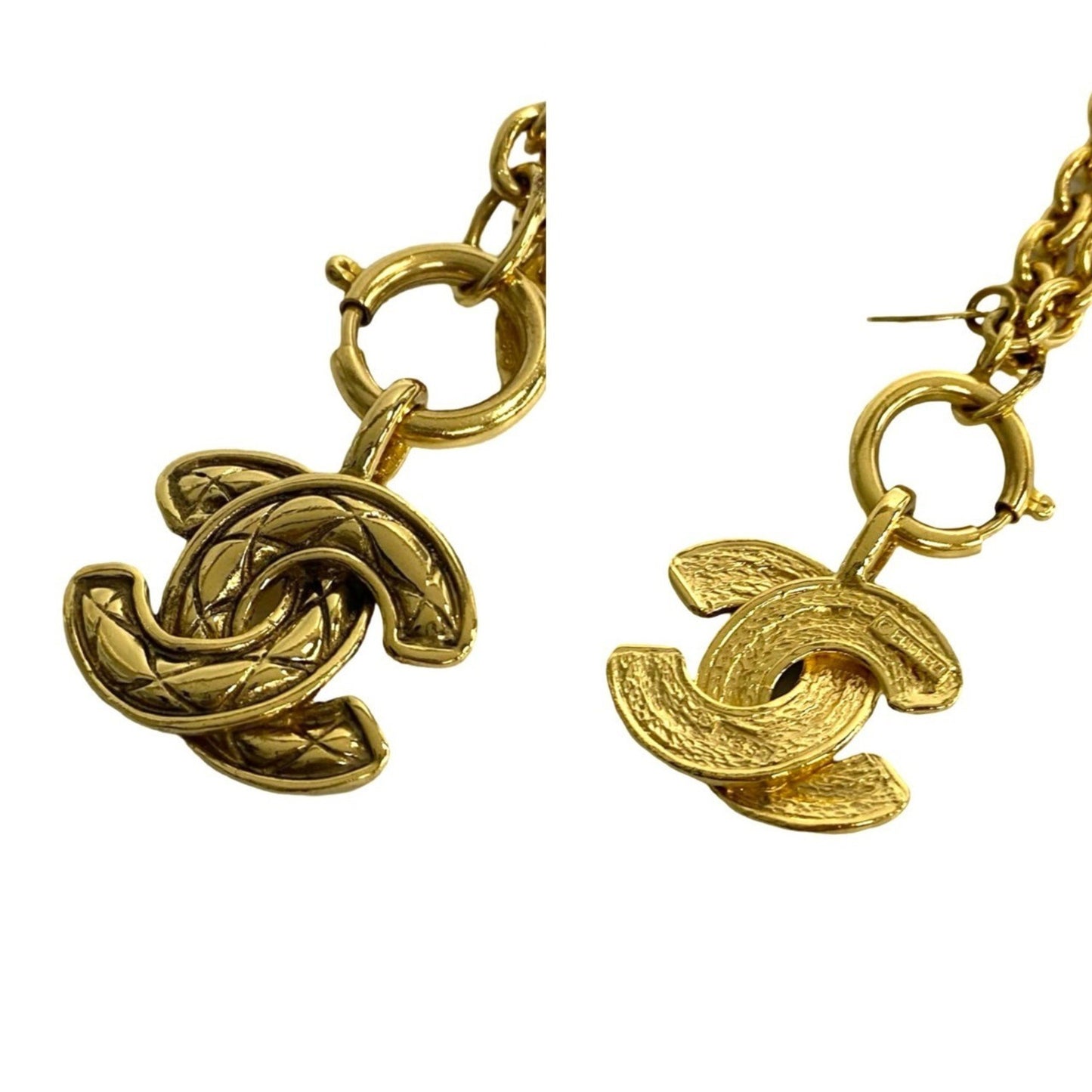 Chanel Coco Mark Motif Gp Chain Necklace Pendant Accessory Gold 156-9