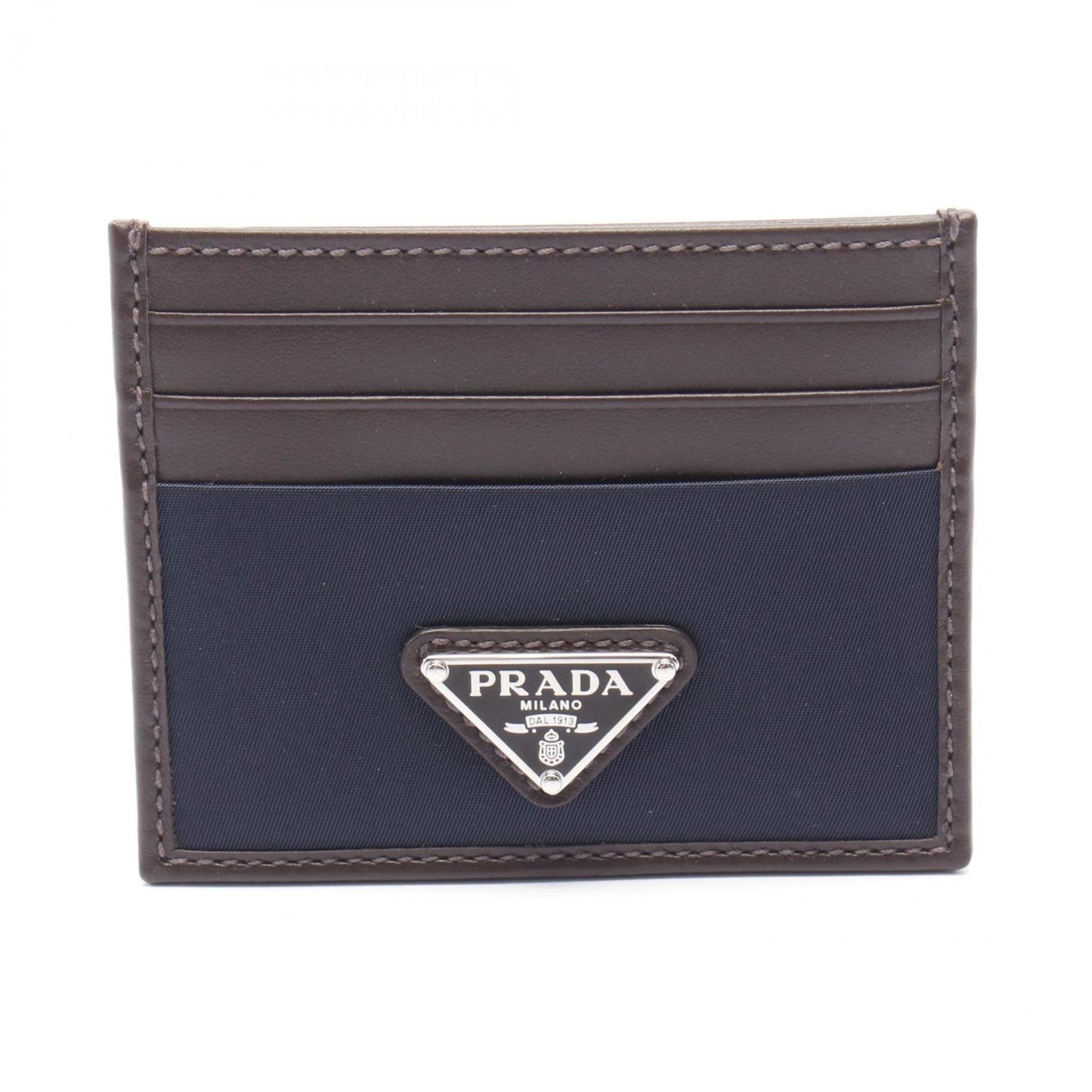Prada Business Card Holder/Card Case Leather Nylon
