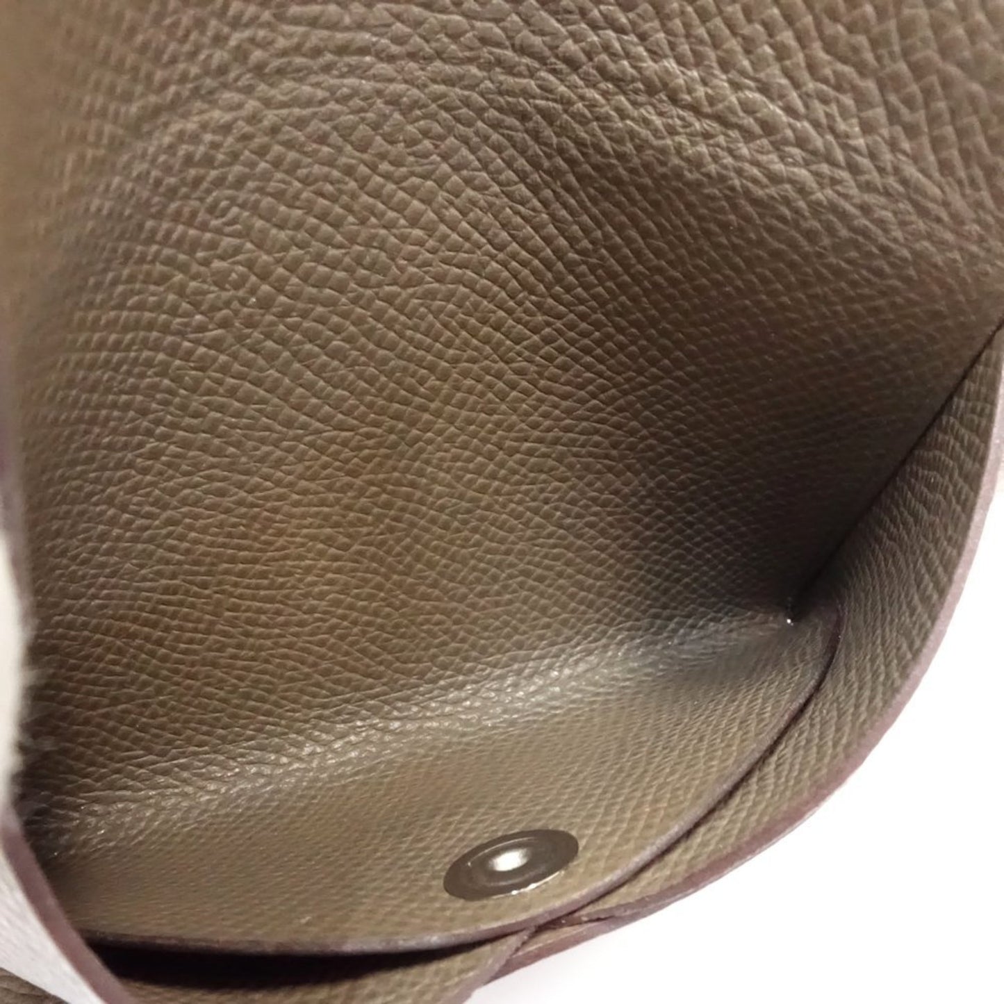 Hermes Hermes Wallet/Coin Case B956016 Calvi Duo B Stamped Epsom Leather Etoupe 181206