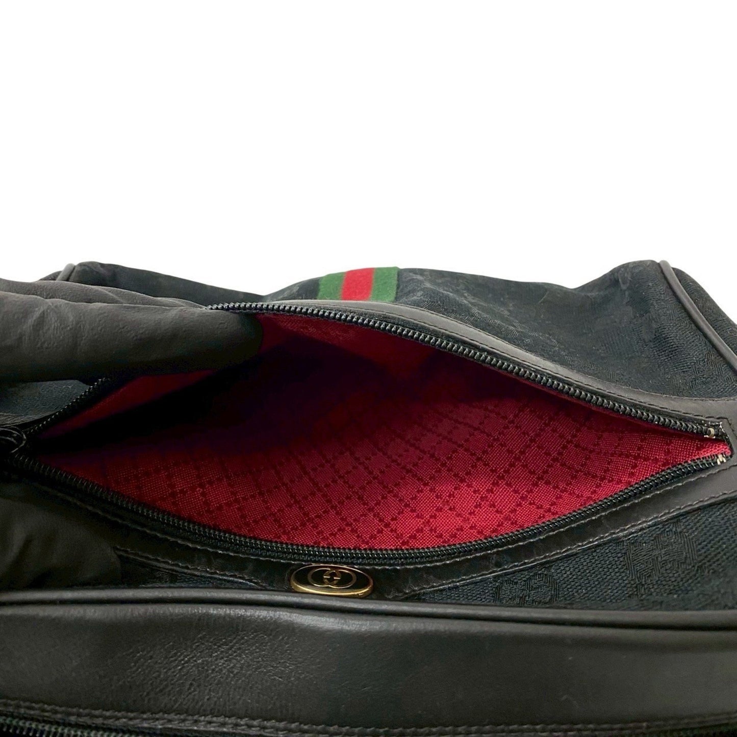 Gucci Old Gucci Sherry Line Gg Logo Metal Canvas