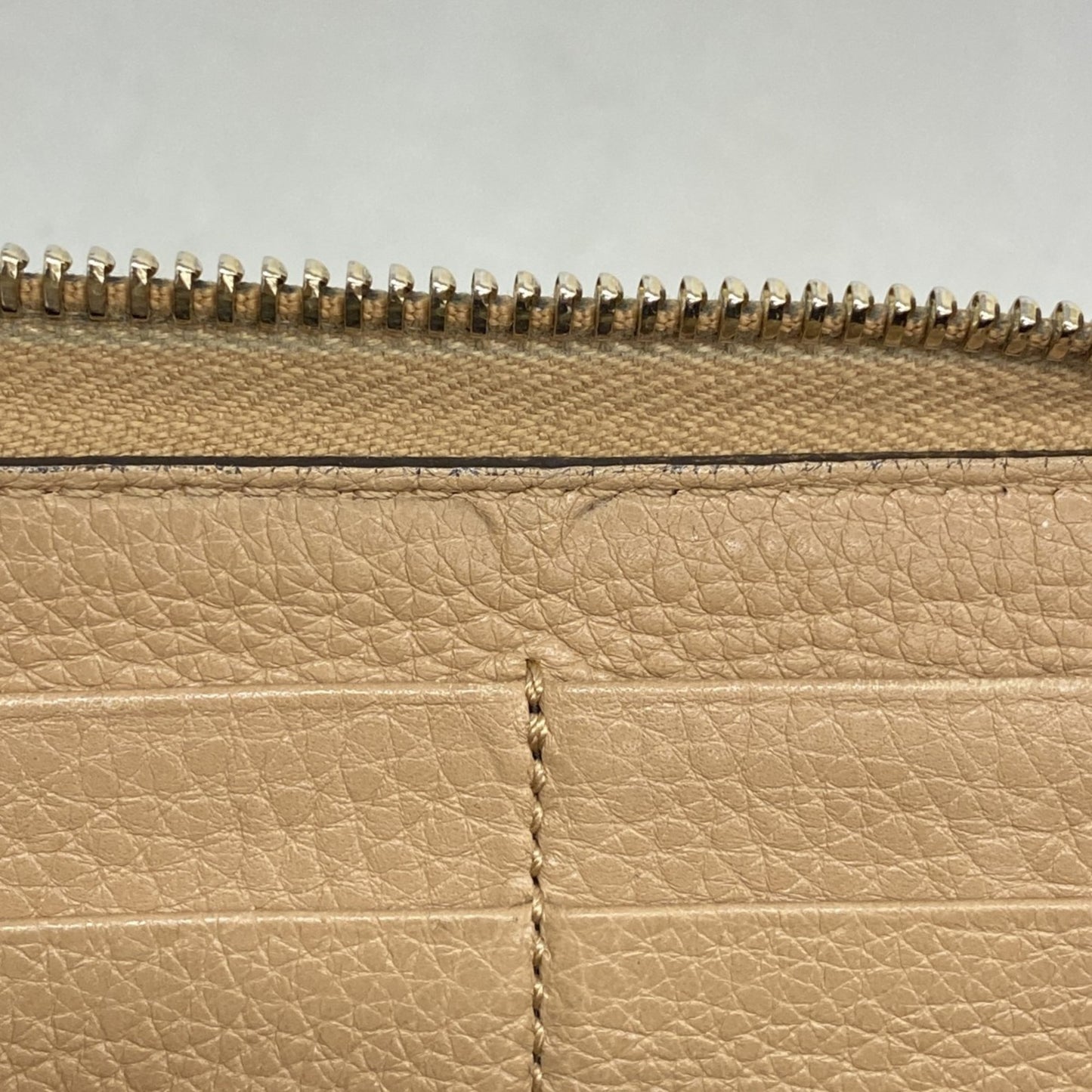 Gucci Bamboo Long Wallet 307984 Leather Beige Champagne