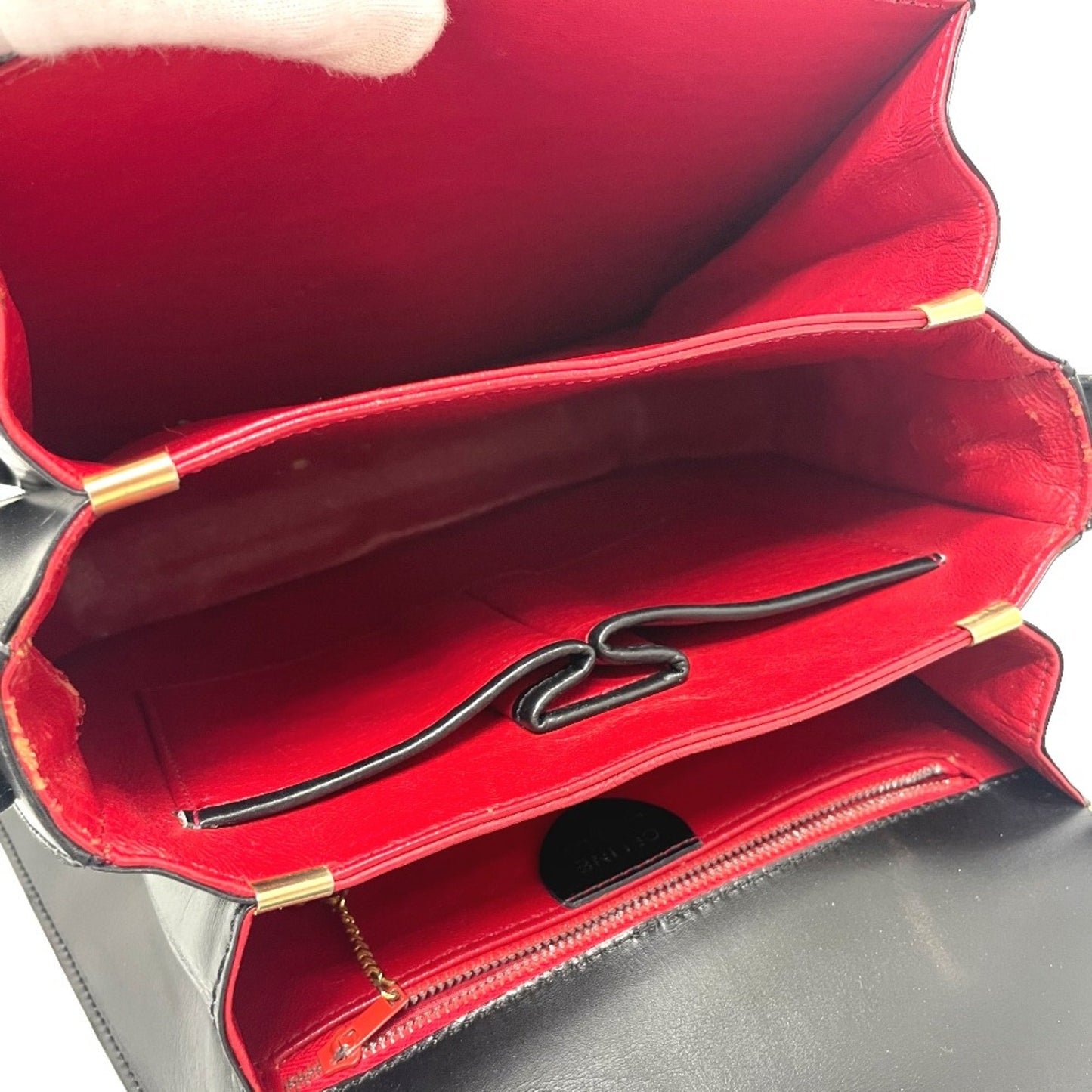 Celine Logo Bag Crossbody Shoulder Bag Black Goldhardware