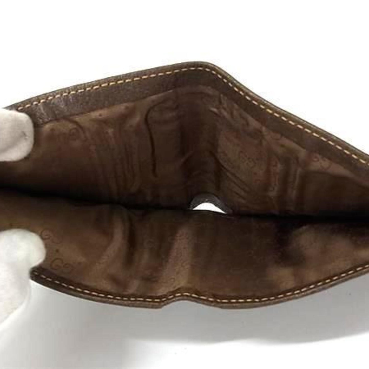 Gucci Gg Supreme Bifold Wallet 034 662 6399 Brown Leather