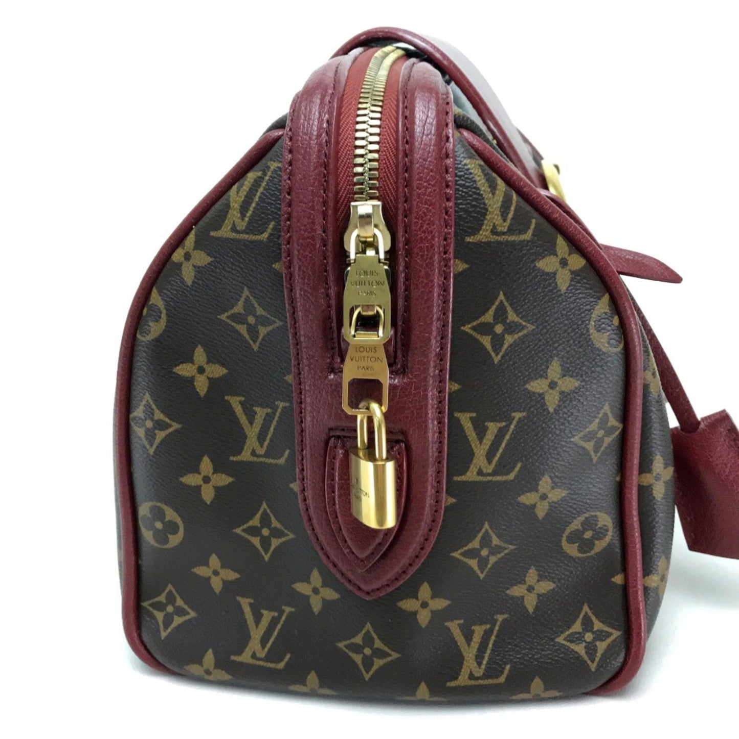 Louis Vuitton M40802 Monogram Mini Duffle Bag Hand Bag Bordeaux Dark Brown Bordeaux