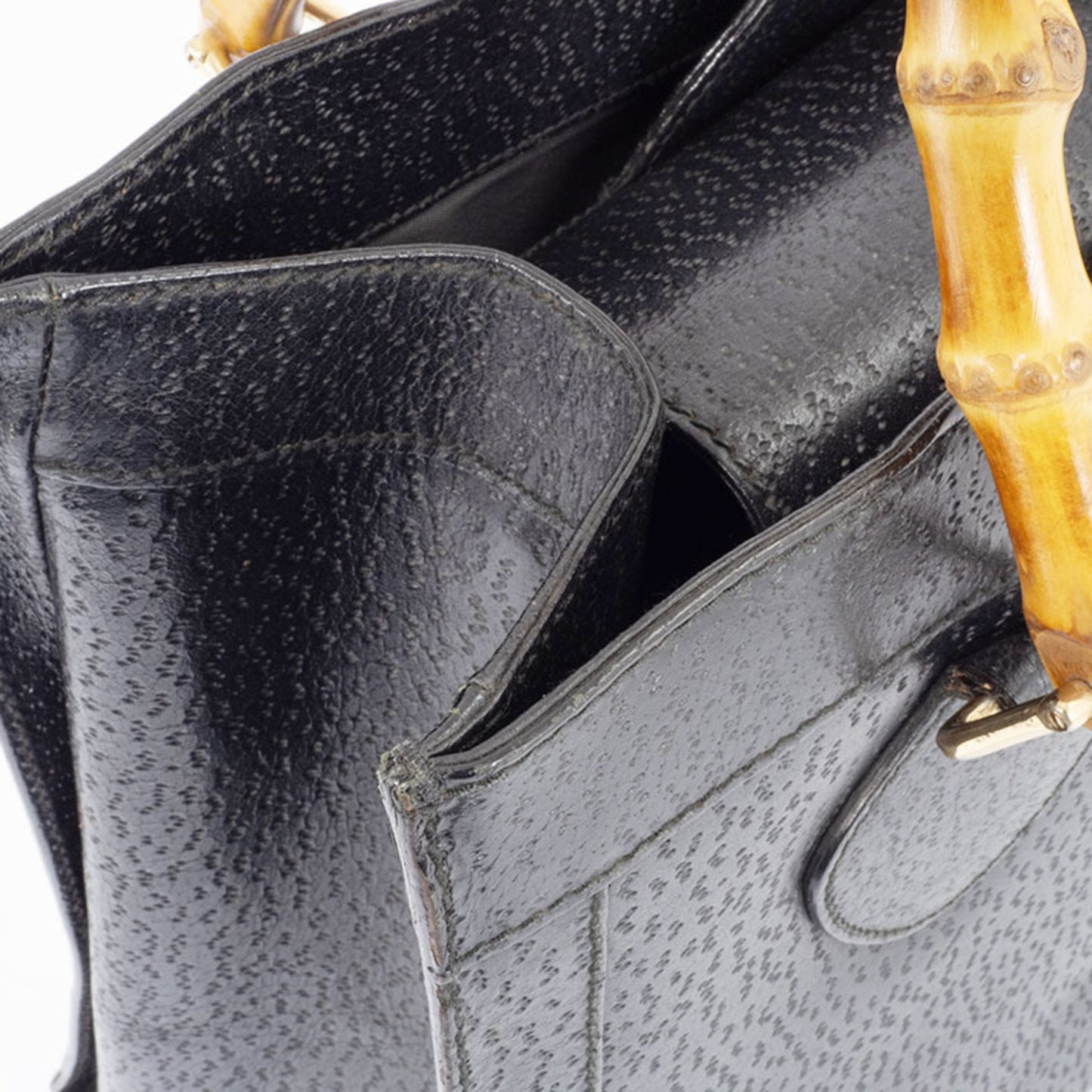 Gucci Bamboo Tote Bag 035694 Leather Black