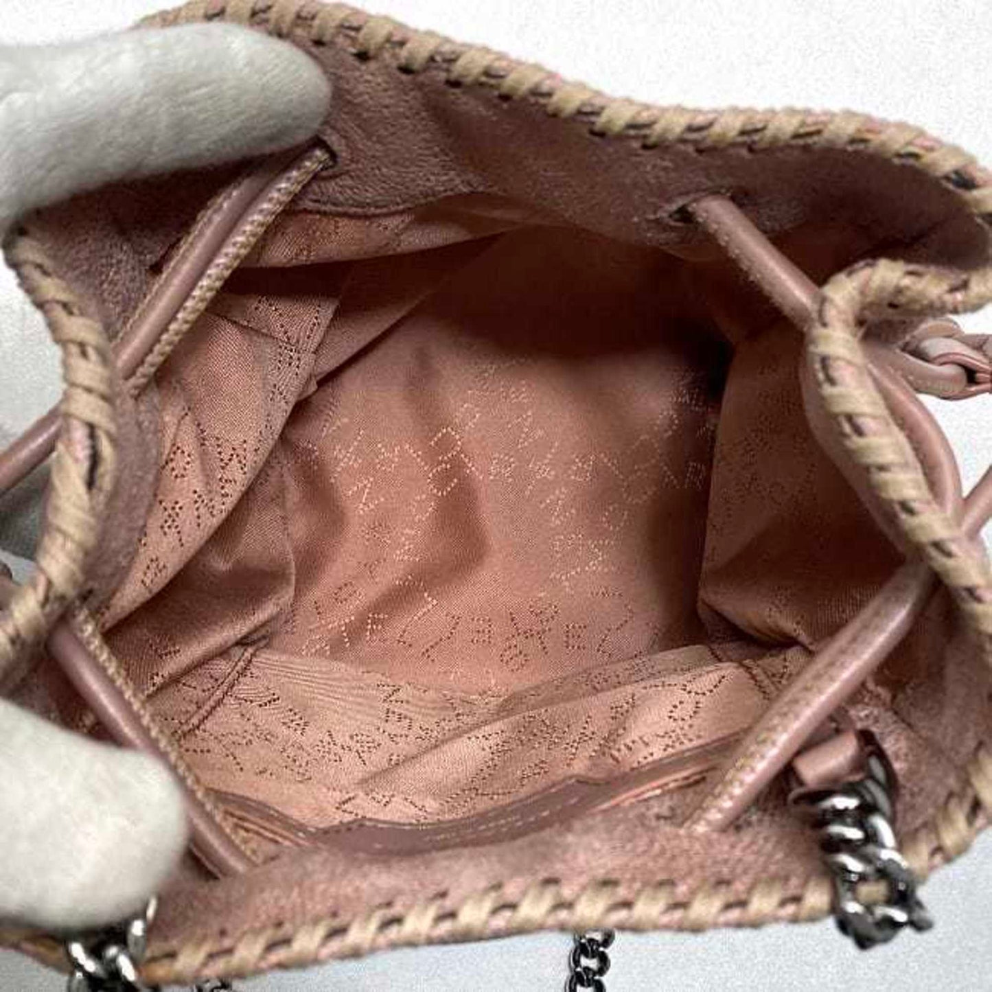 Stella Mccartney Chain Shoulder Bag F-22278 Beige Pink Falabella 700204 W9132 Faux Leather Stella