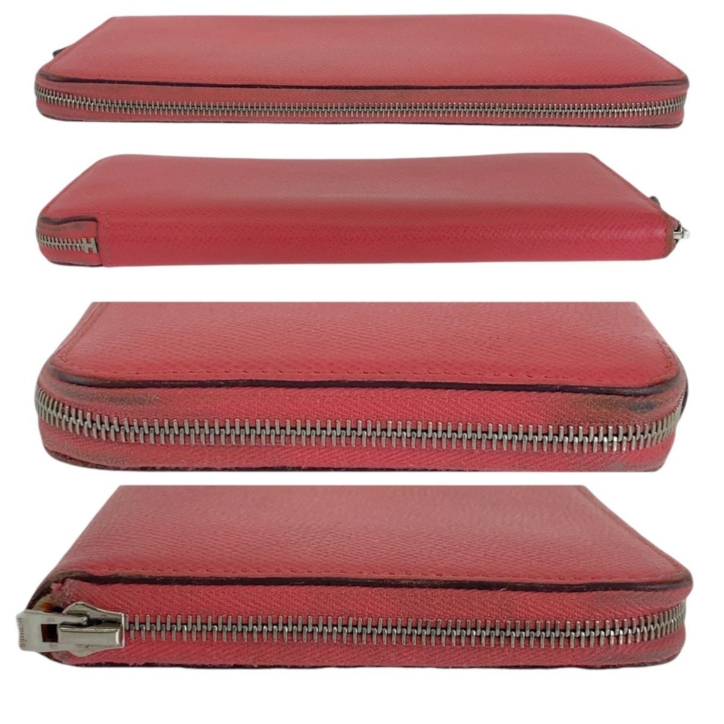 Hermes Azap Long Silk In Rose Azalee Pink Silver Hardware Epsom Leather Wallet C Stamp