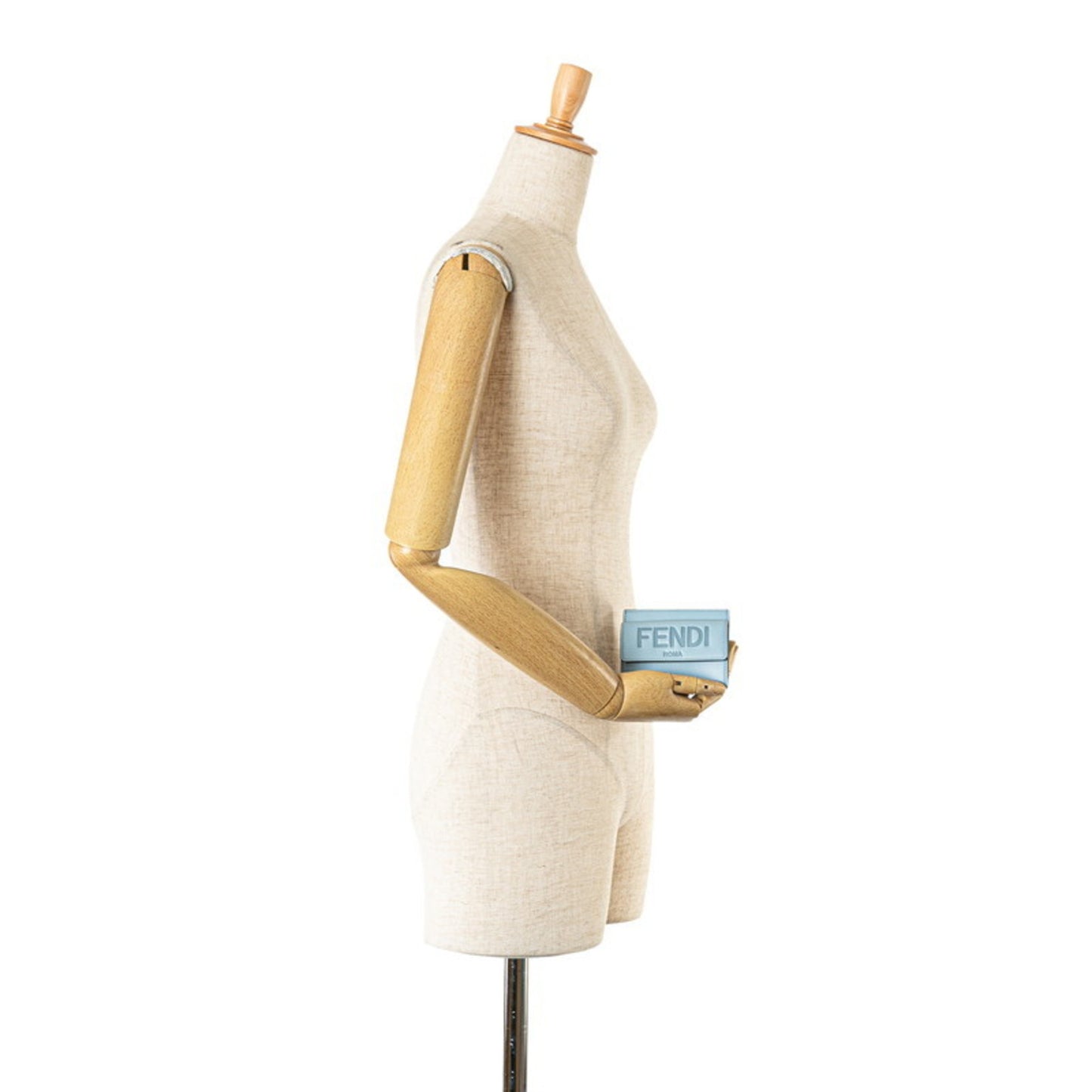 Fendi Roma Card Case Business Holder 8M0423 Light Blue Leather