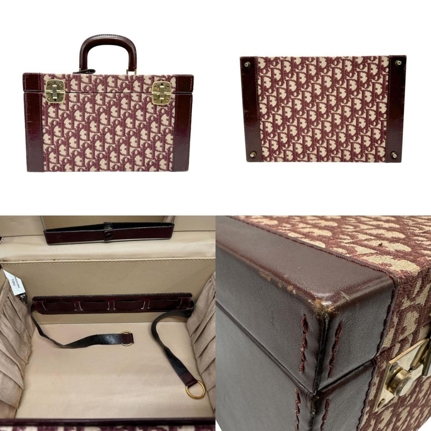 Christian Dior Makeup Box Canvas Leather Bordeaux