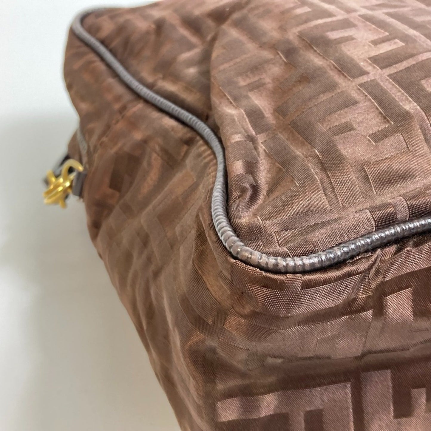 Fendi Zucca Ff Pattern 2-Way Shoulder Bag/Tote Bag In Nylon/Leather