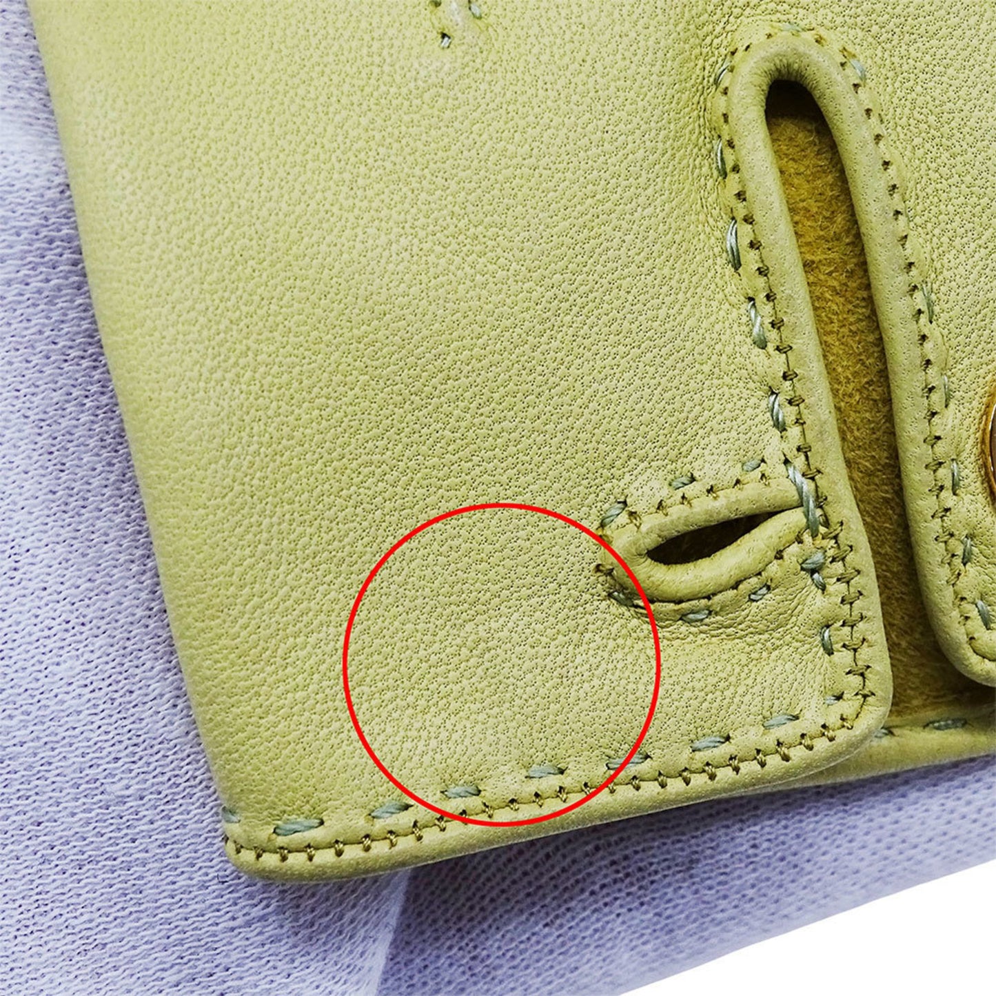 Hermes Herms Serie Women'S Leather Gloves In Lime Green