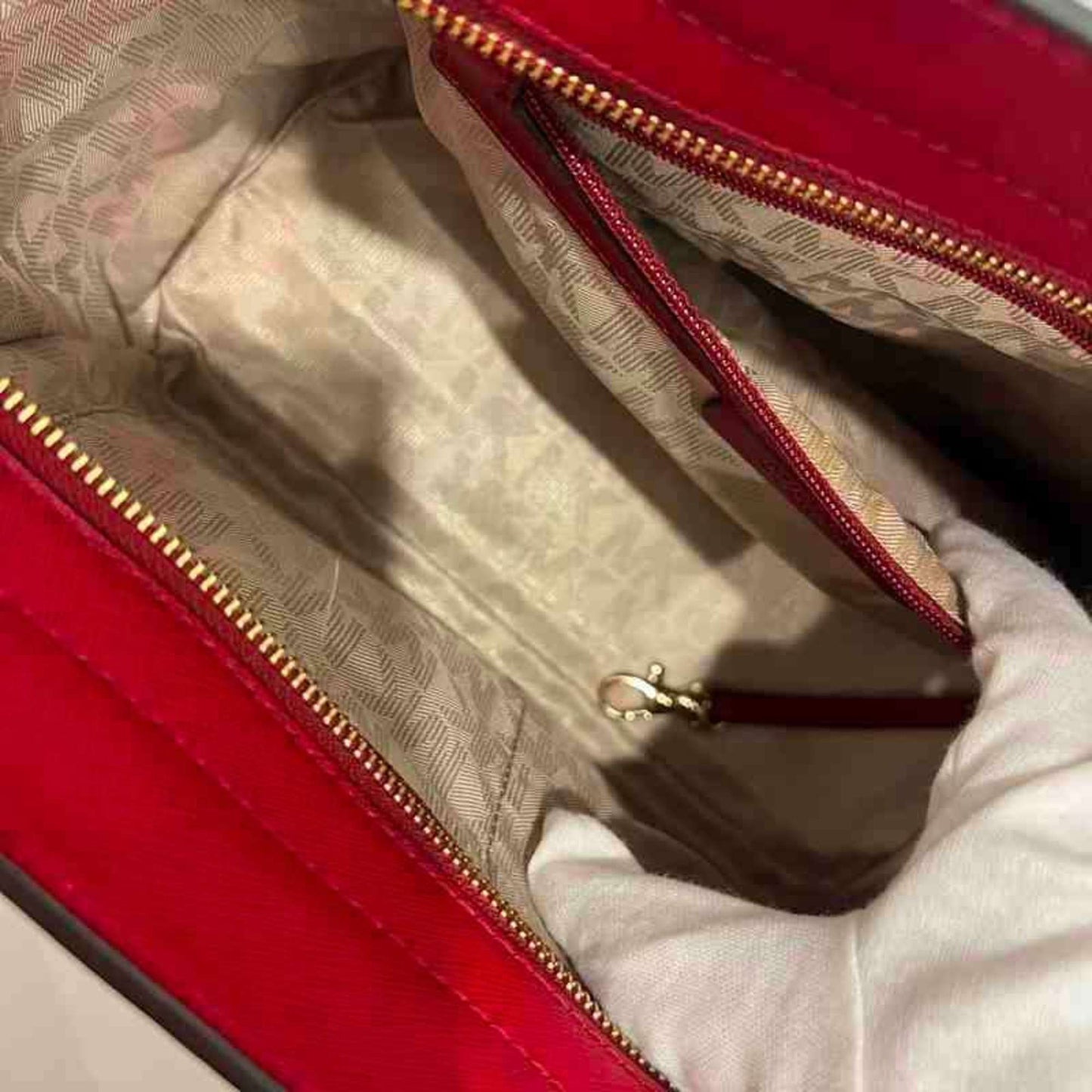 Michael Kors Michael Kors Red Bag Leather Studs Hand Shoulder Ja-23952
