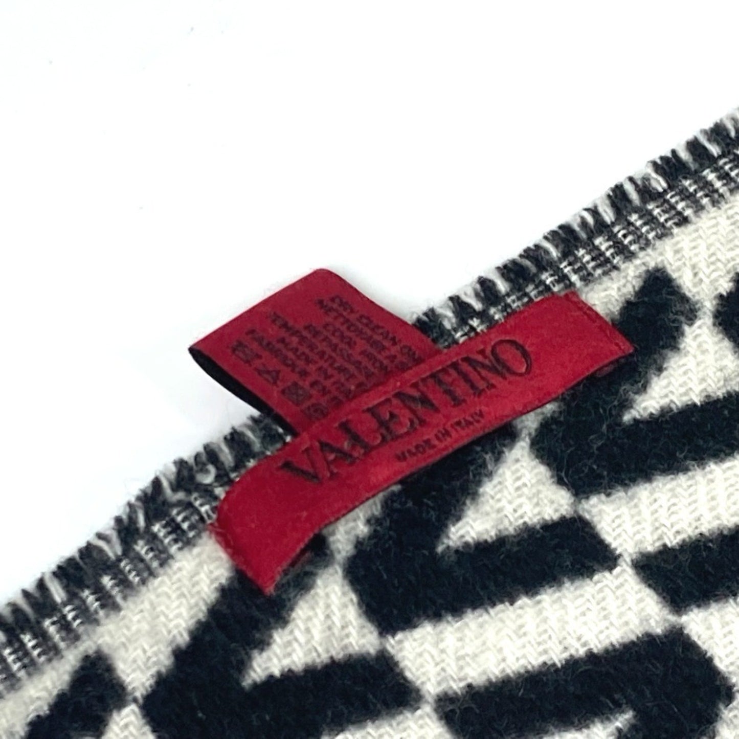 Valentino Valentino Logo Fringe Bicolor Scarf Cashmere