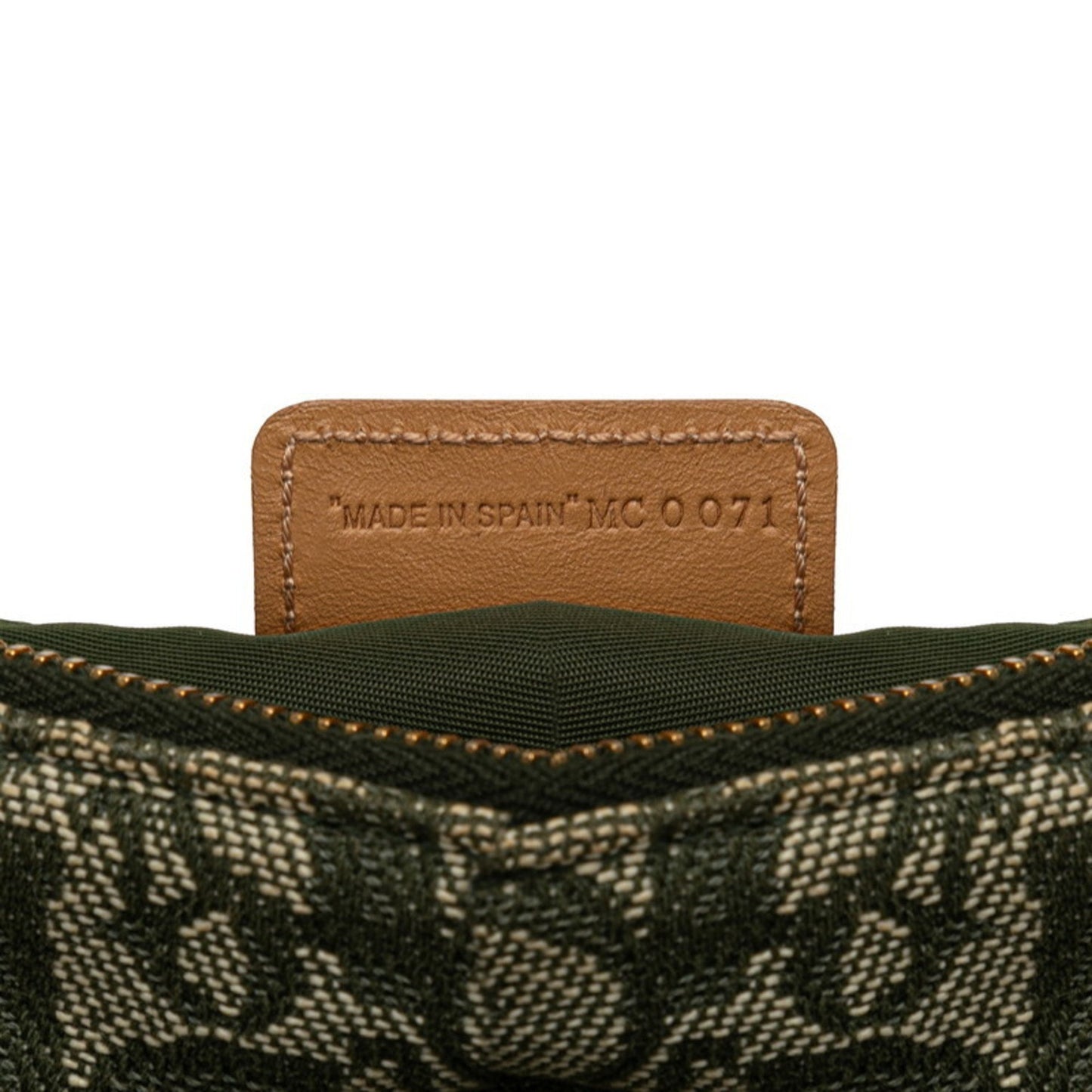 Christian Dior Dior Trotter Saddle Handbag Bag Mc0071 Khaki Green Canvas Leather