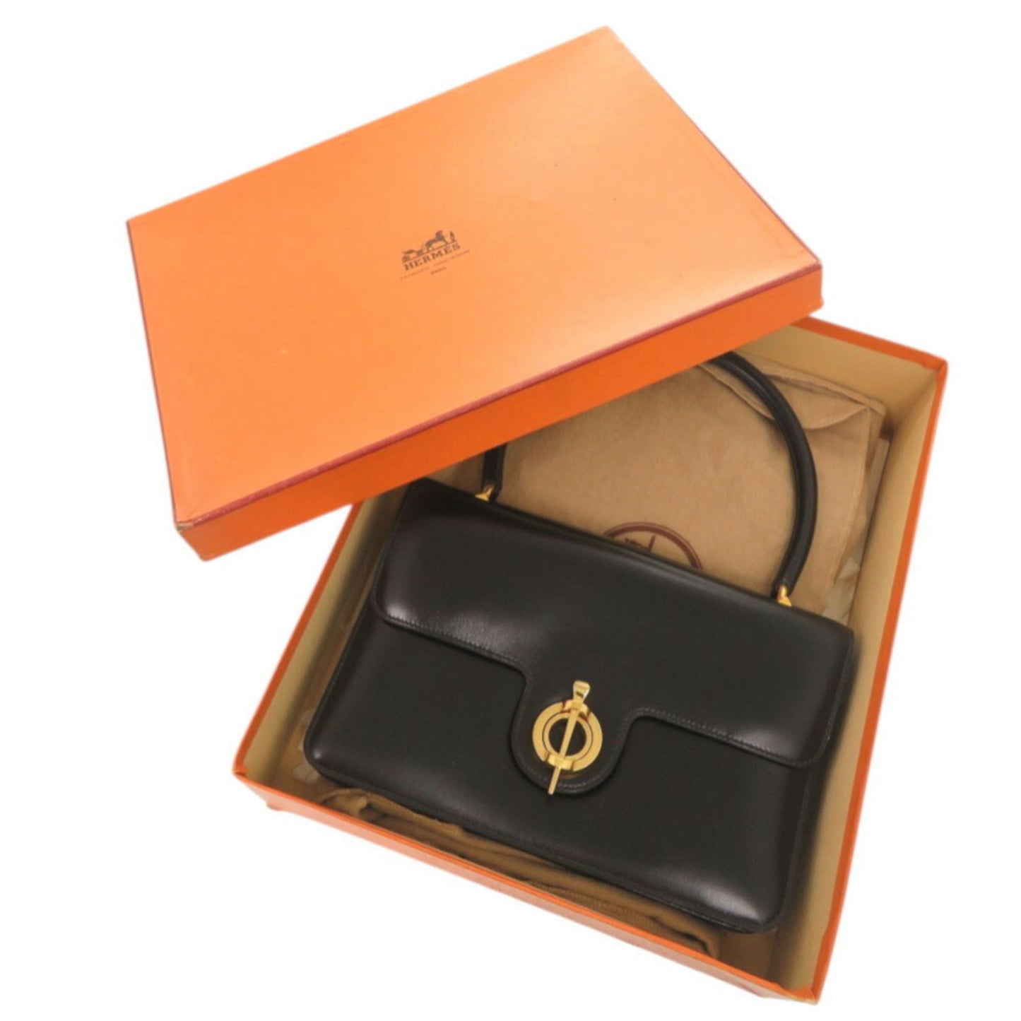 Hermes Leather Black Handbag 1126Hermes