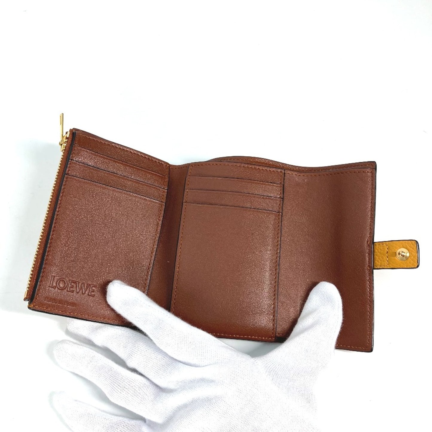Loewe C660Z41X01 Compact Wallet Folded Wallet Toffee/Tan Brown