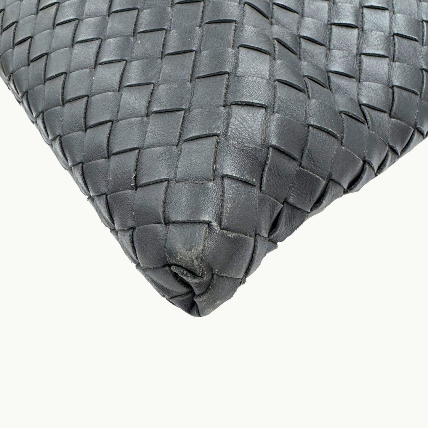 Bottega Veneta Intrecciato Shoulder Bag Grey